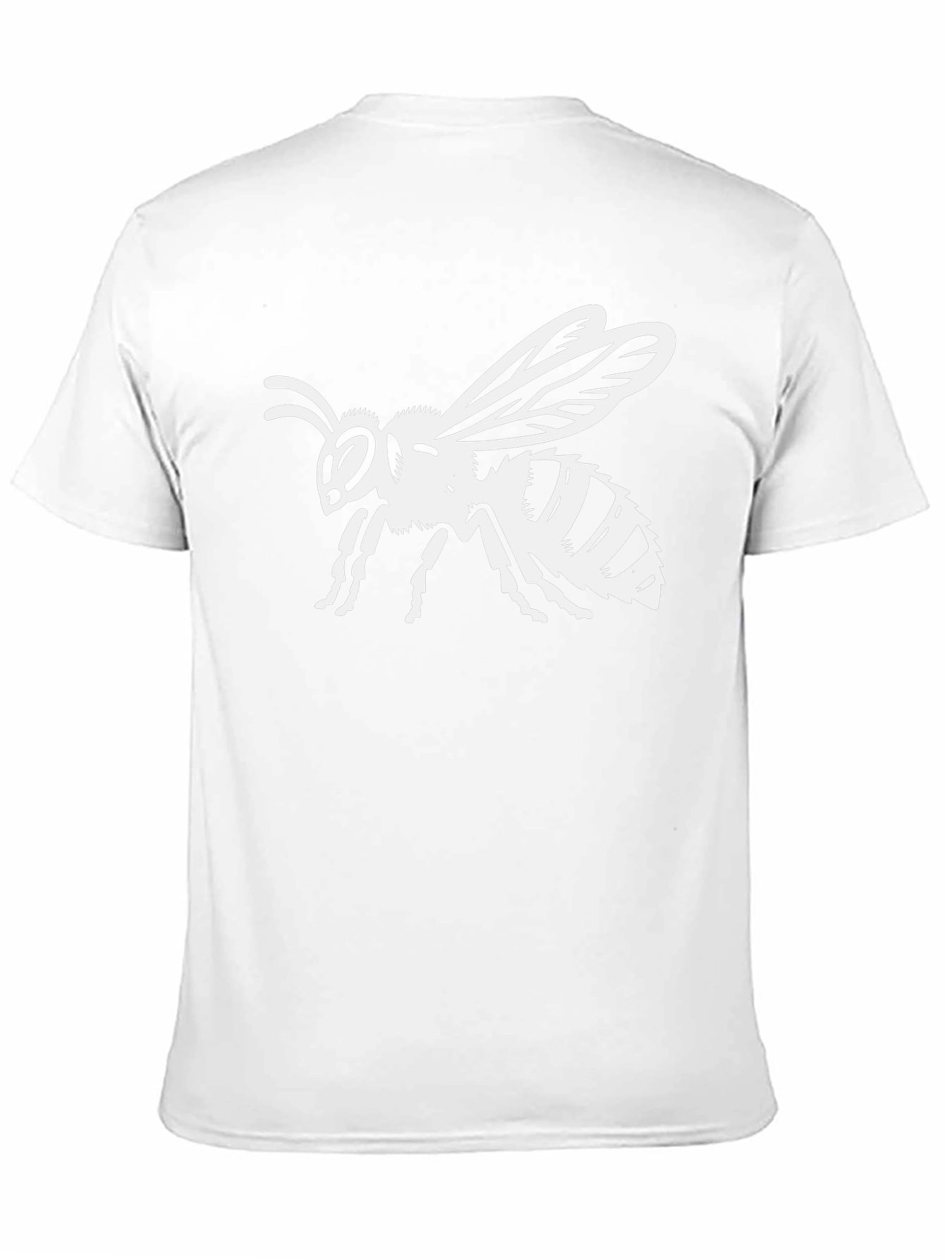 Mens Black T-Shirt with White Bee Graphic