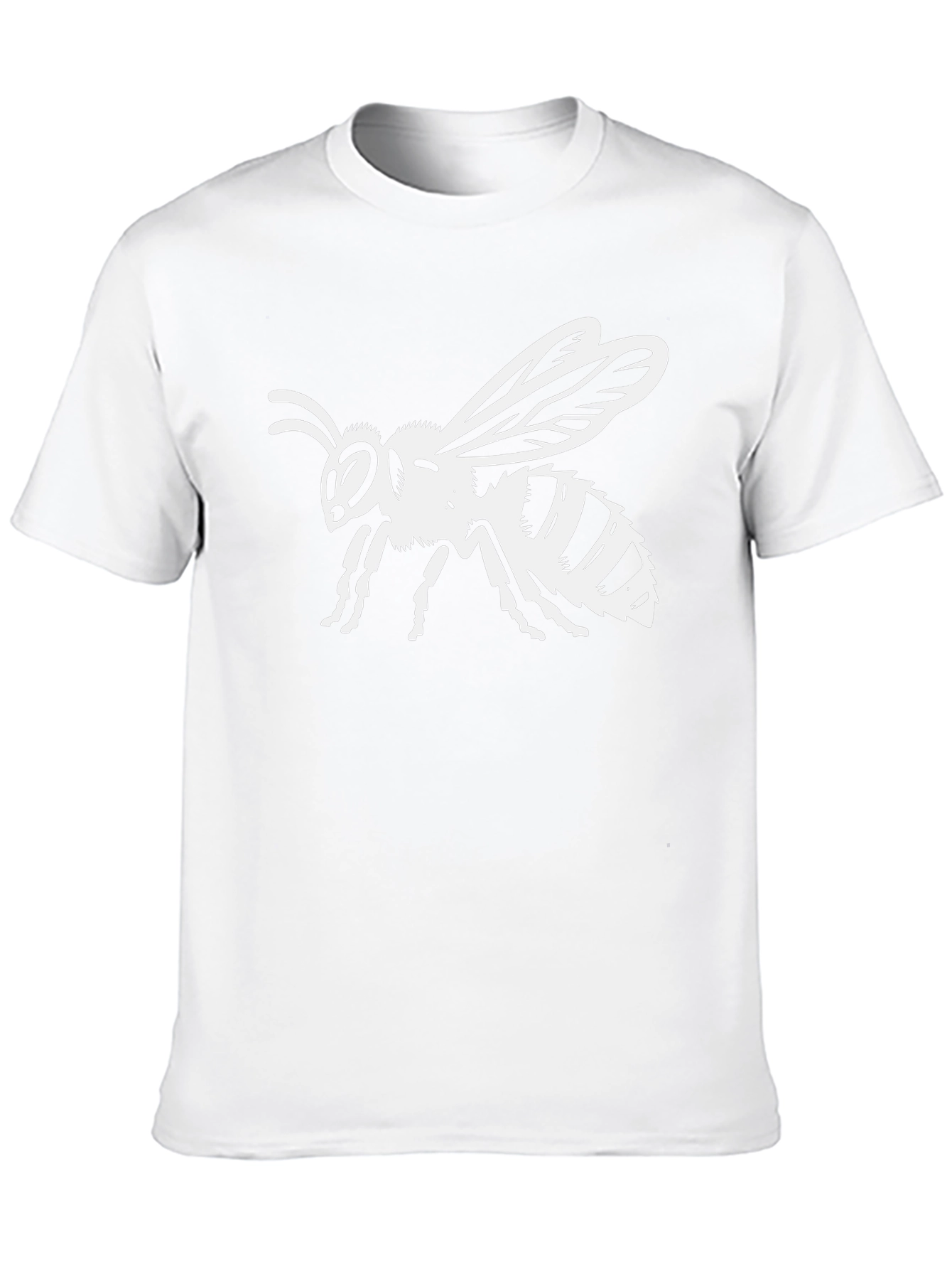 Mens Black T-Shirt with White Bee Graphic