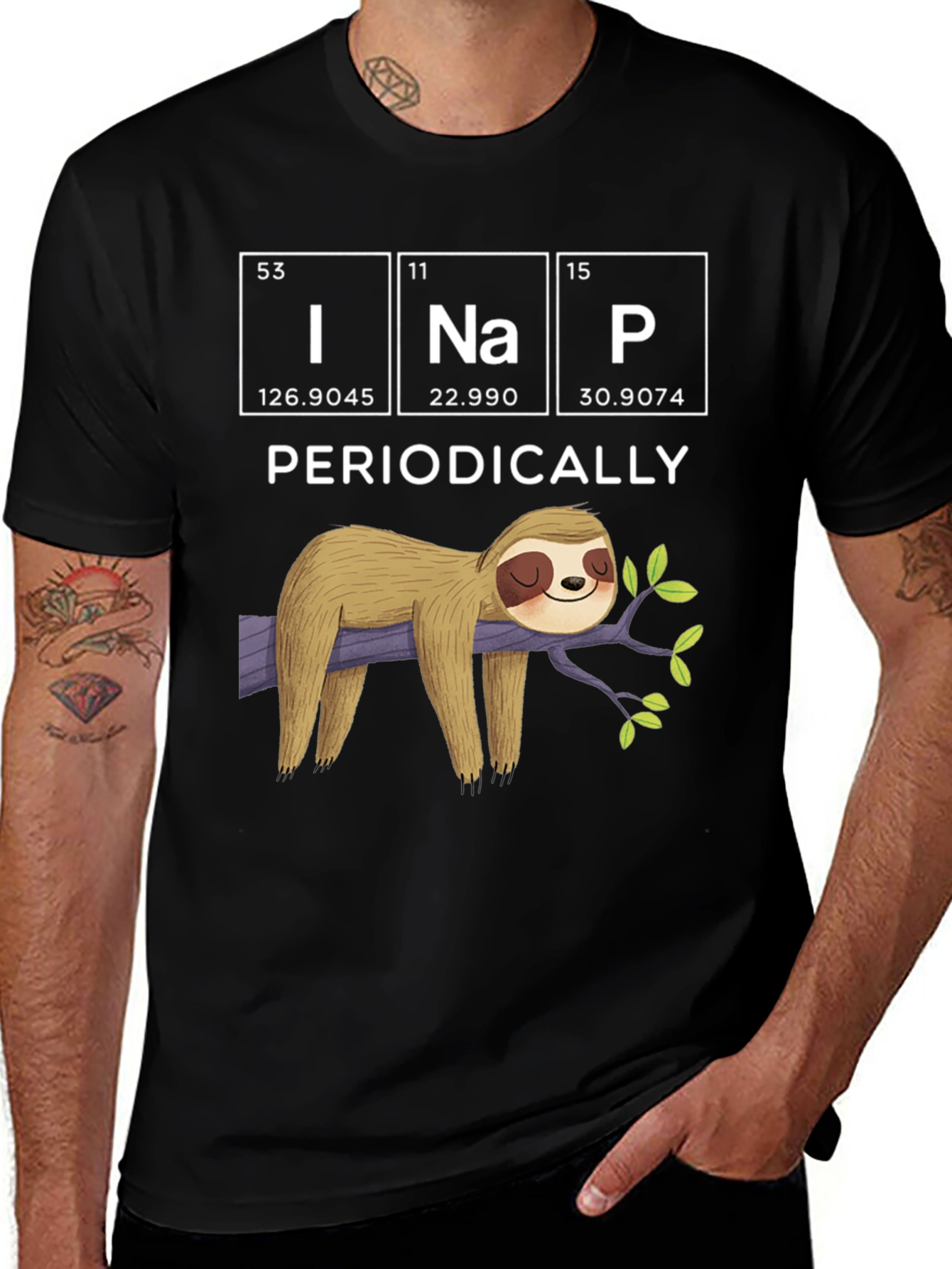 Periodically Inap Sloth T-Shirt Funny Science Tee