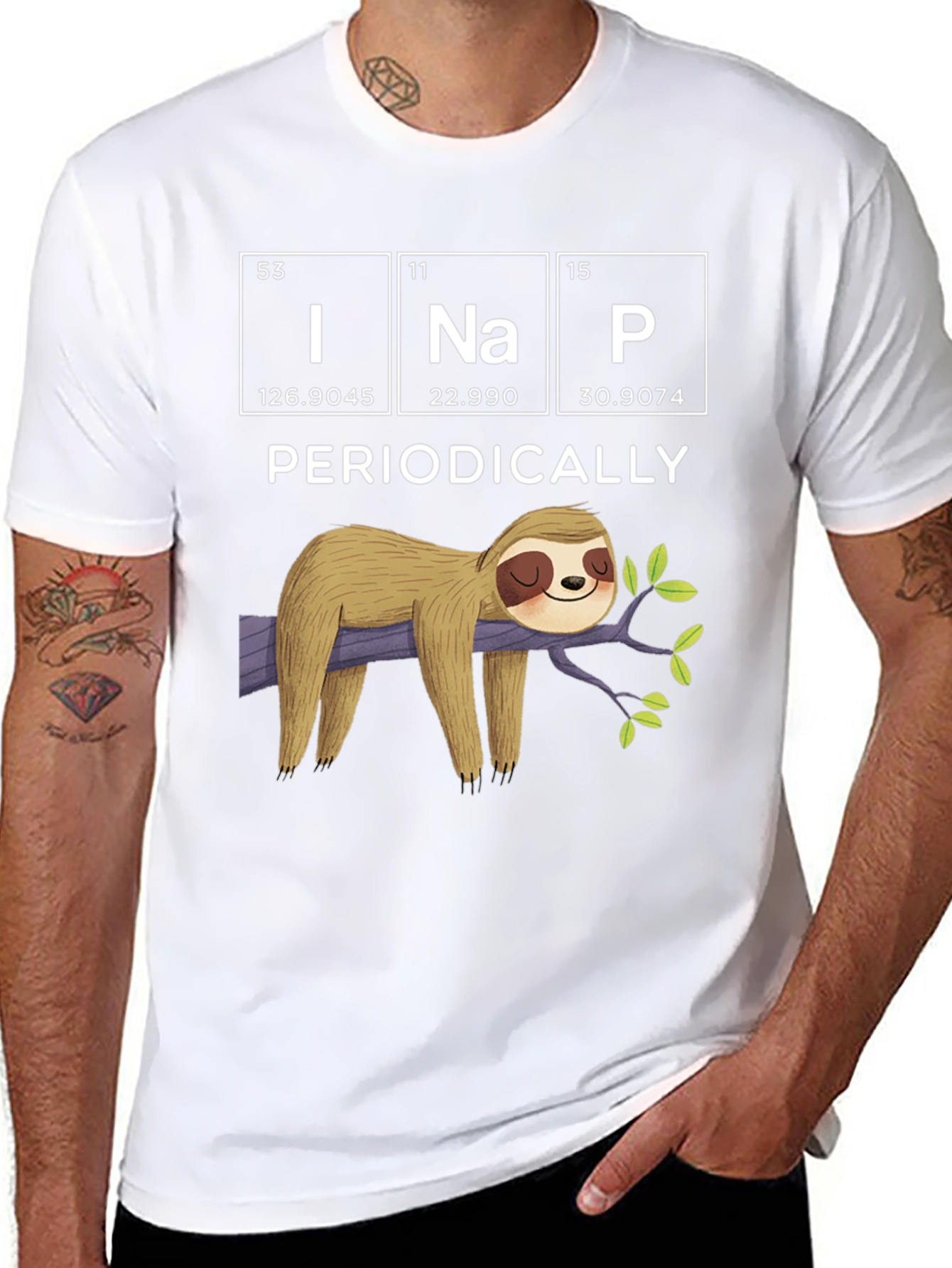 Periodically Inap Sloth T-Shirt Funny Science Tee