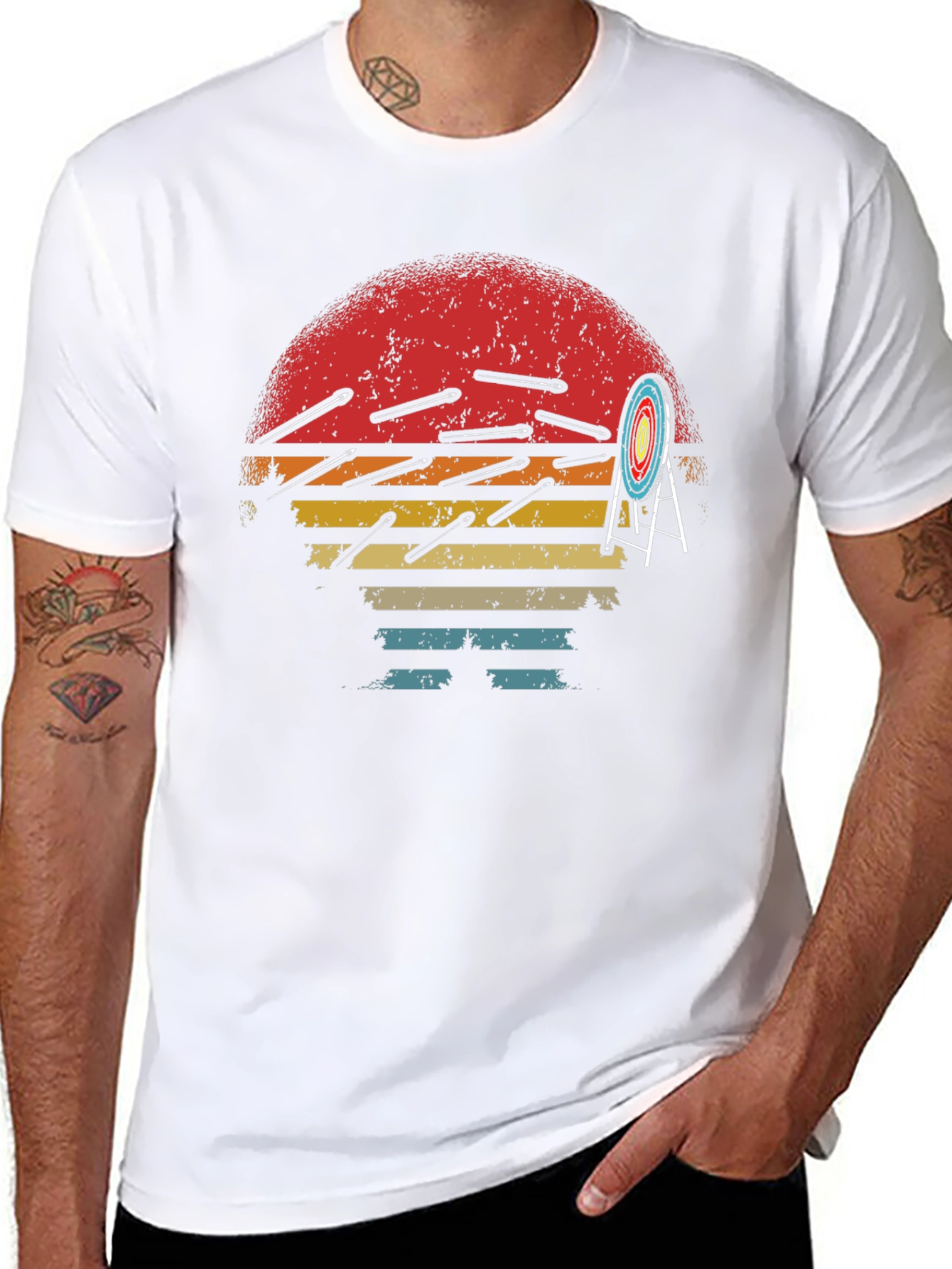 Archery Arrow Sunset Graphic T-Shirt