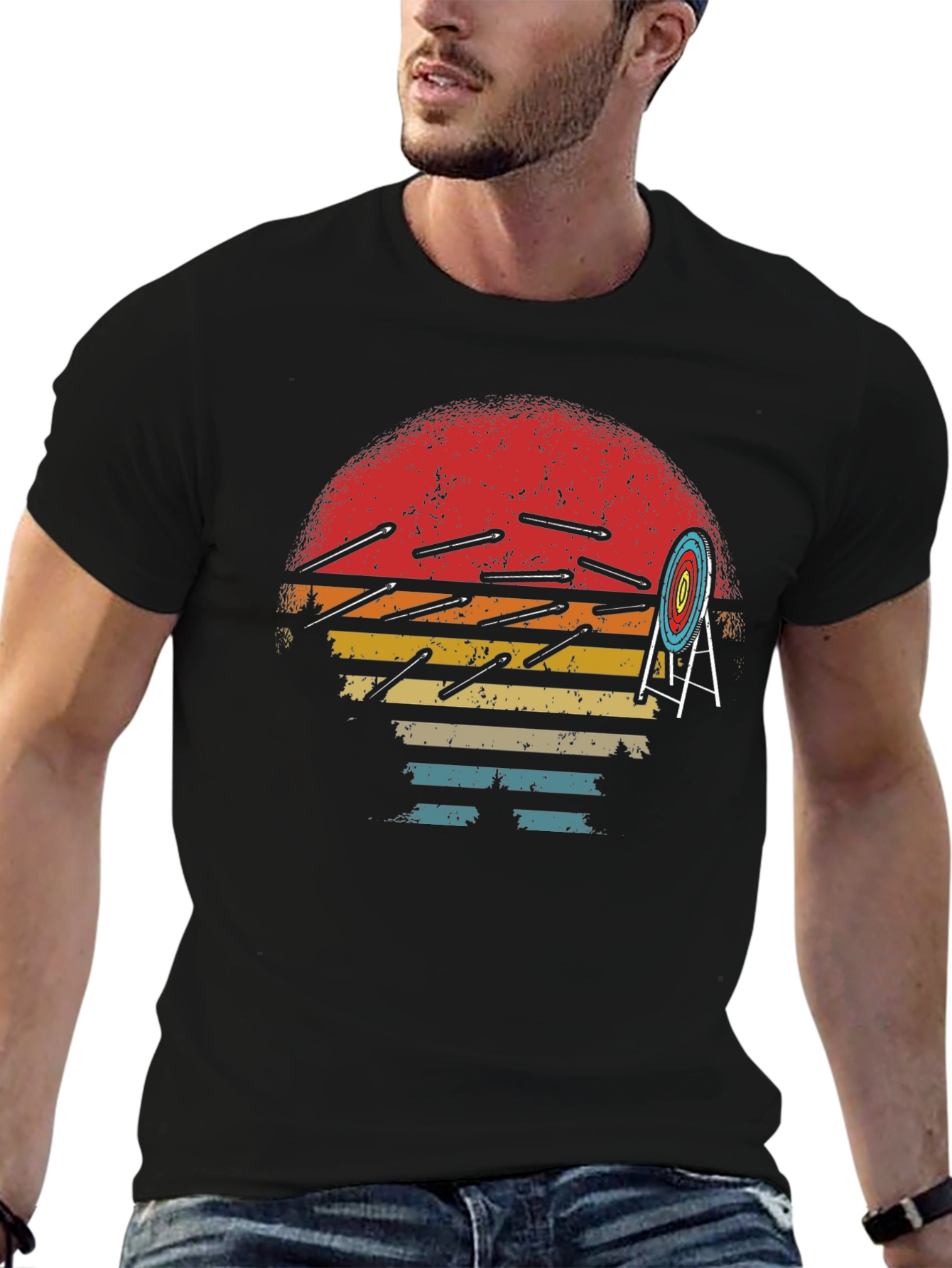 Archery Arrow Sunset Graphic T-Shirt