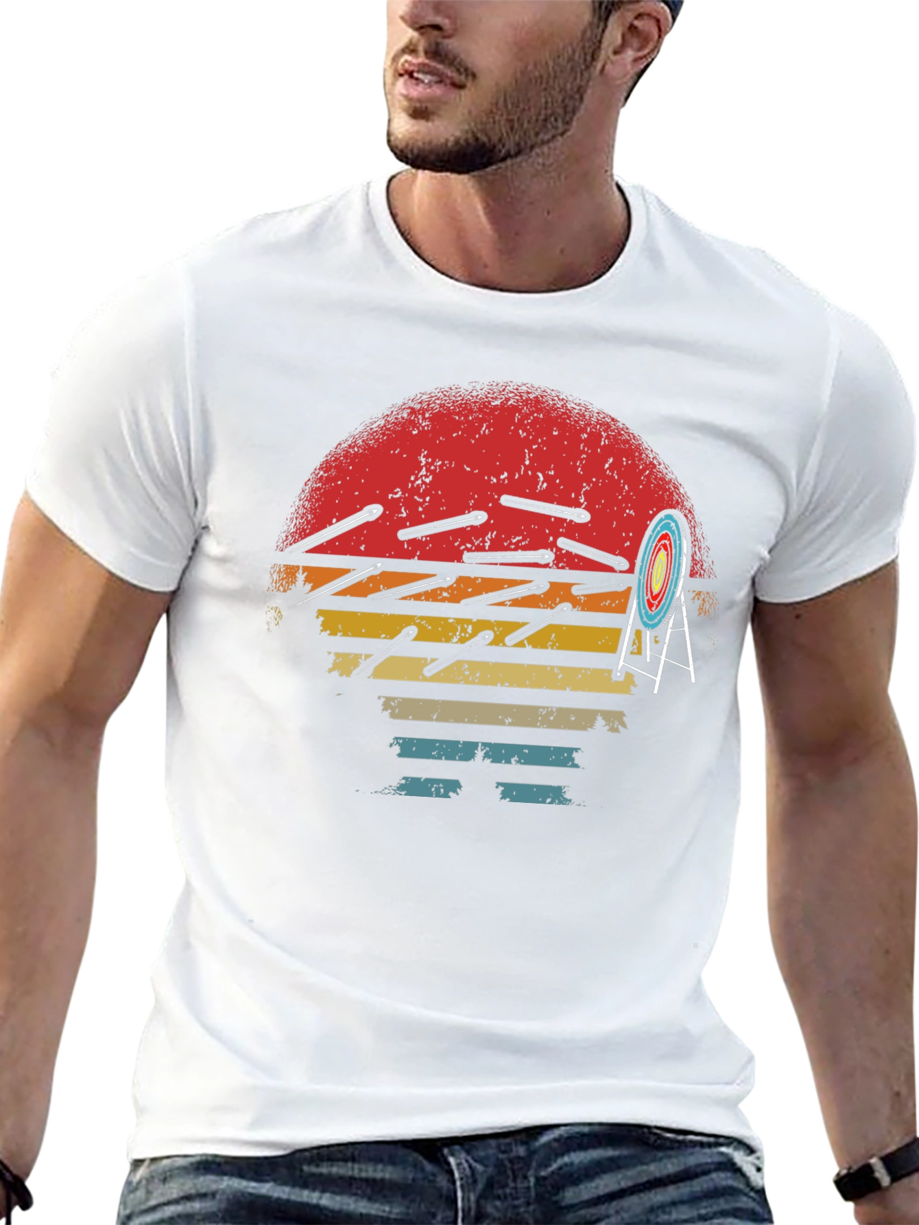 Archery Arrow Sunset Graphic T-Shirt