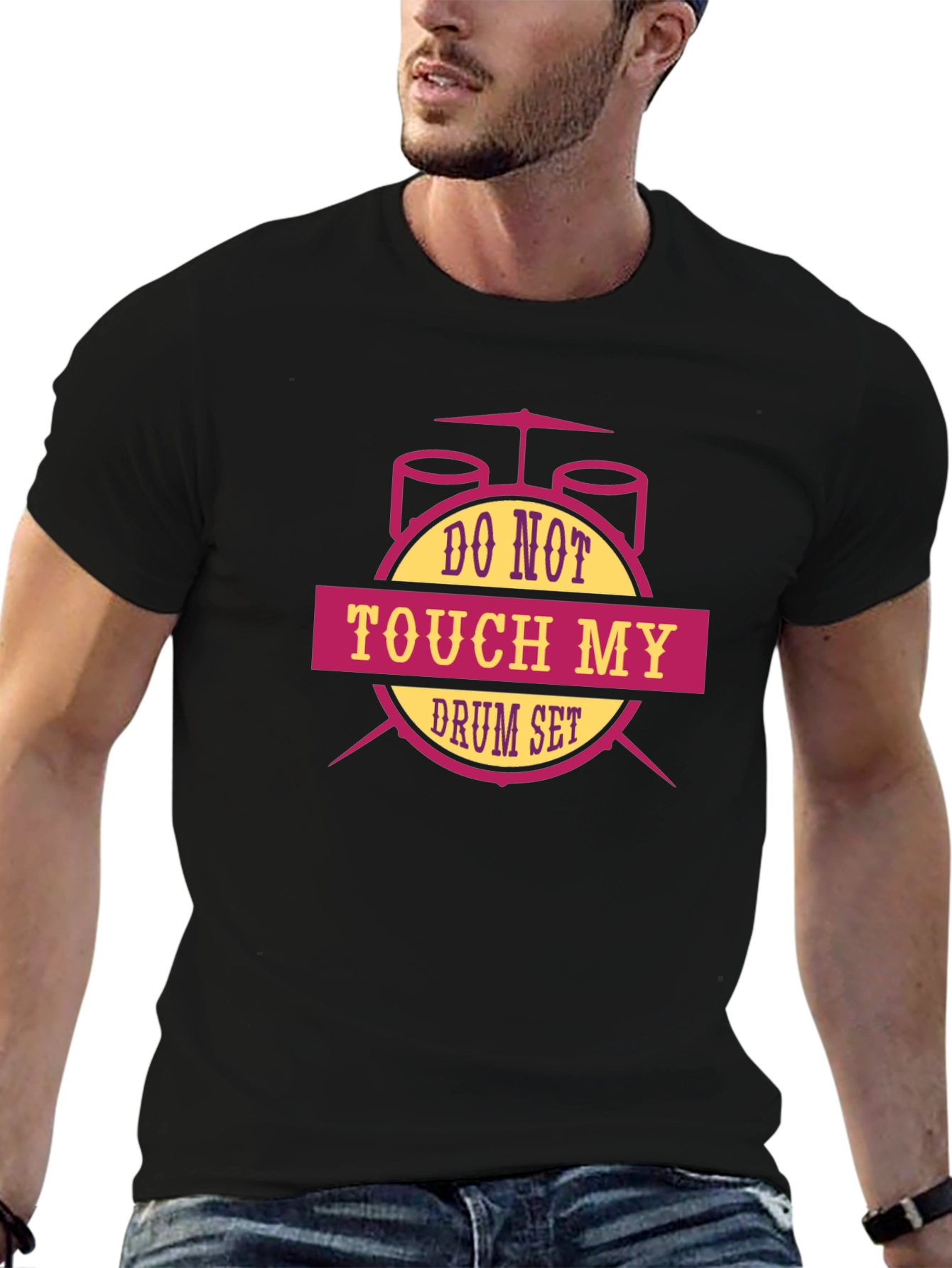 Do Not Touch My Drum Set T-Shirt - Black
