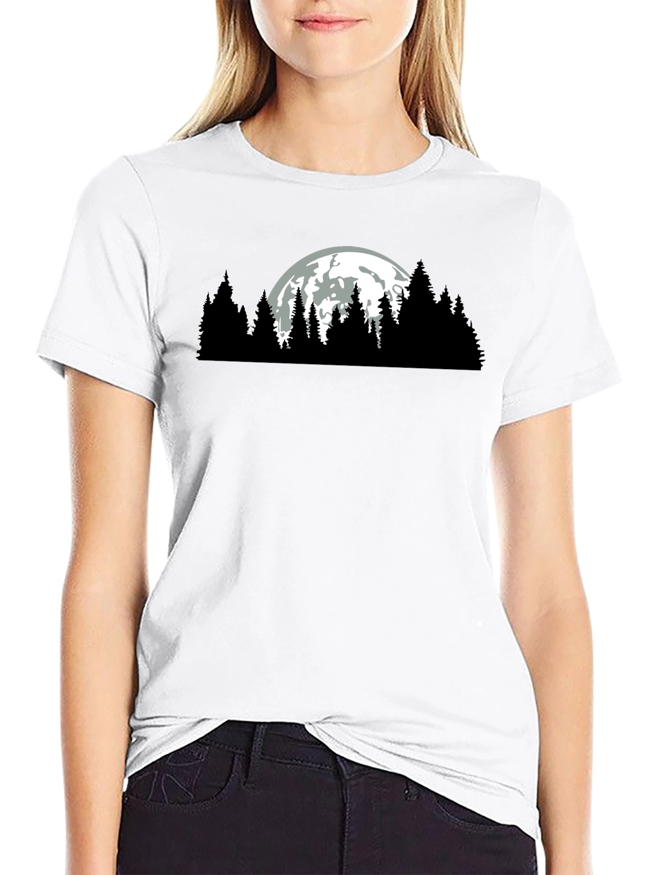 Nature Moon Graphic Tee - Black
