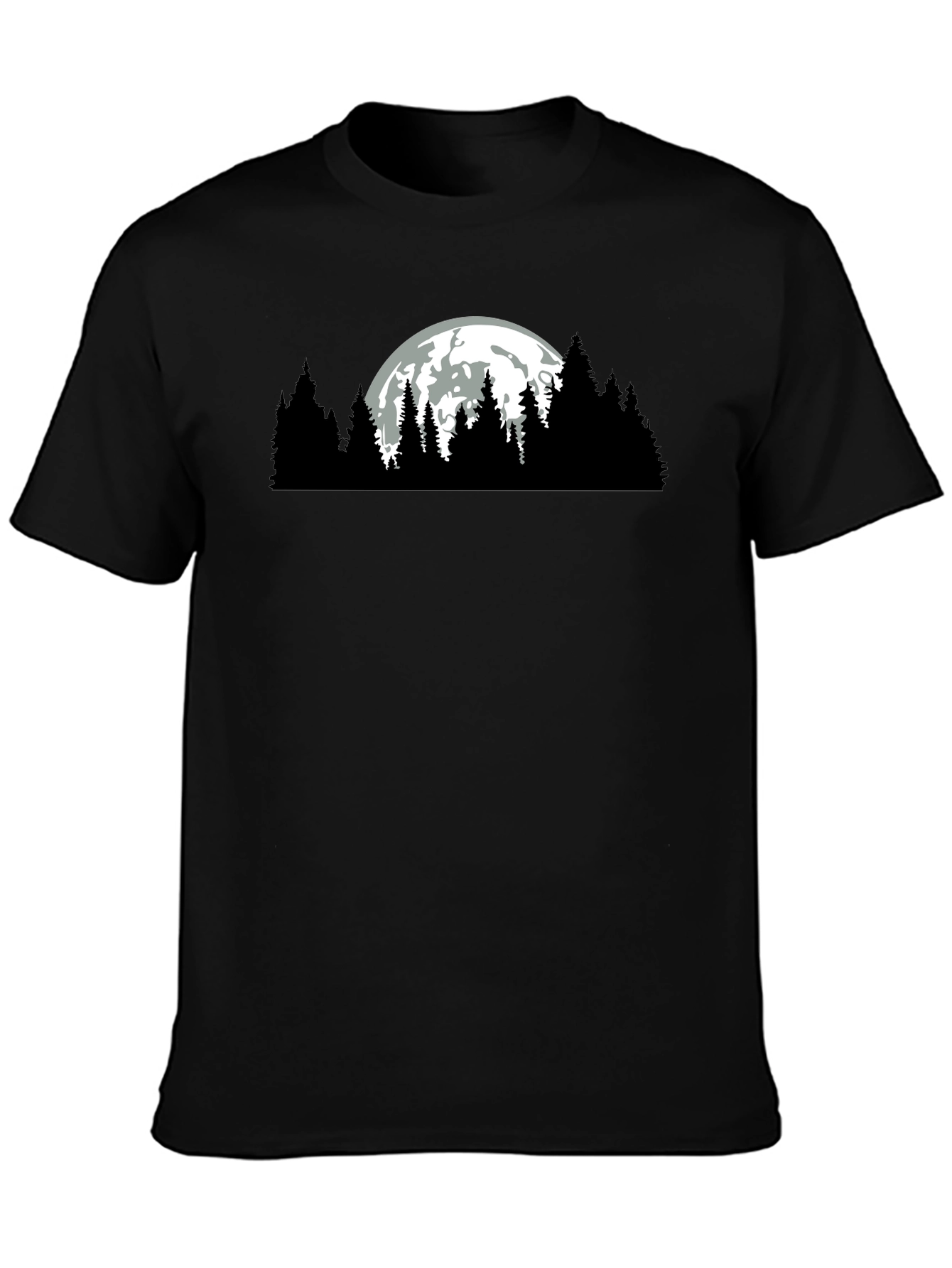 Nature Moon Graphic Tee - Black