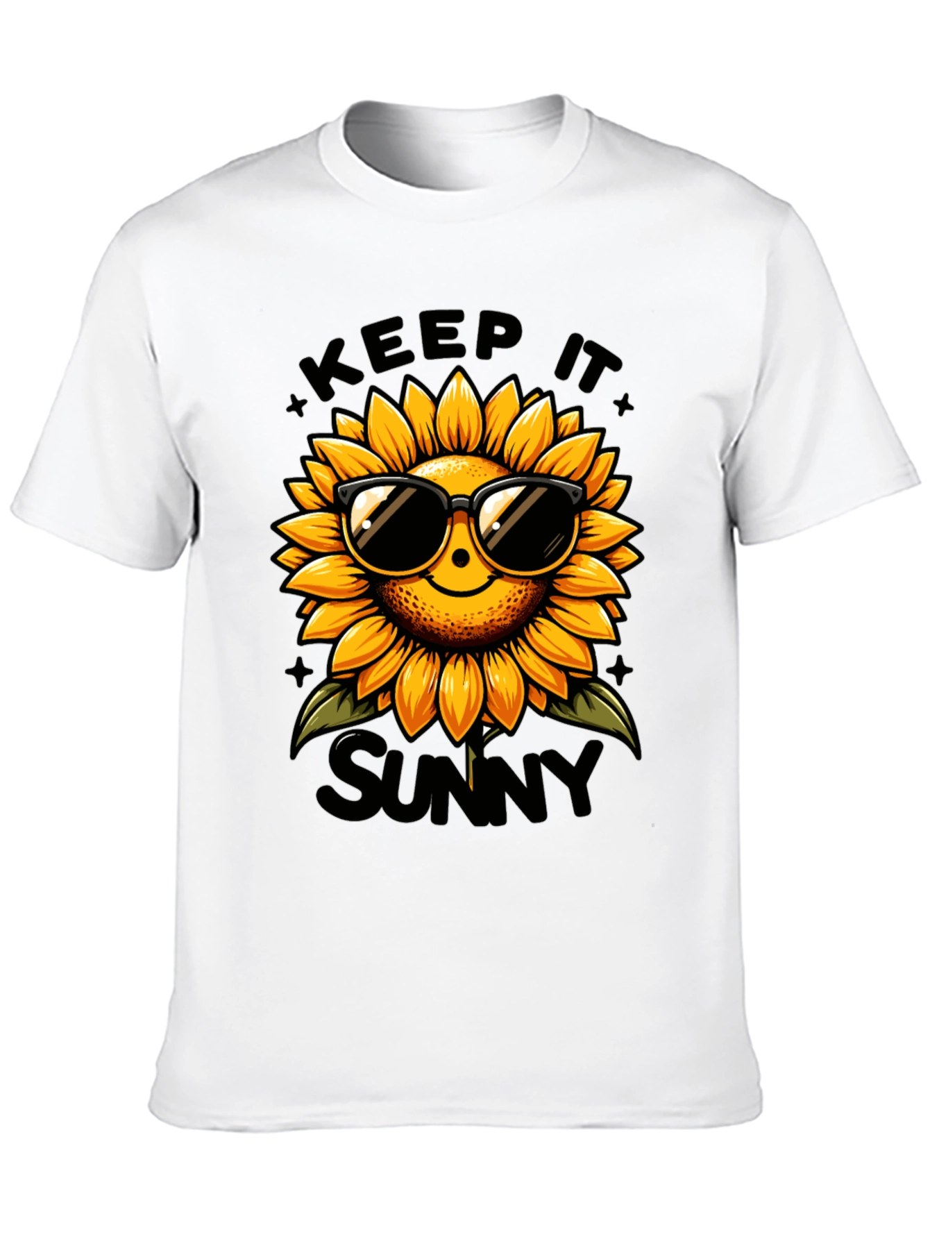 Keep It Sunny Sunflower Graphic Tee - Black