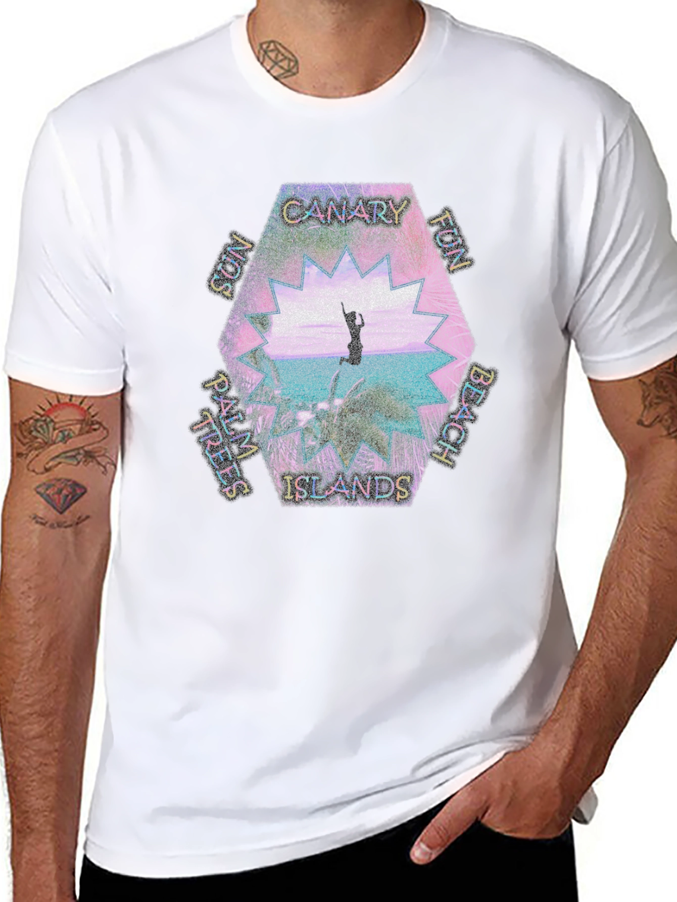 Canary Islands Beach Graphic Tee - Tropical Fun