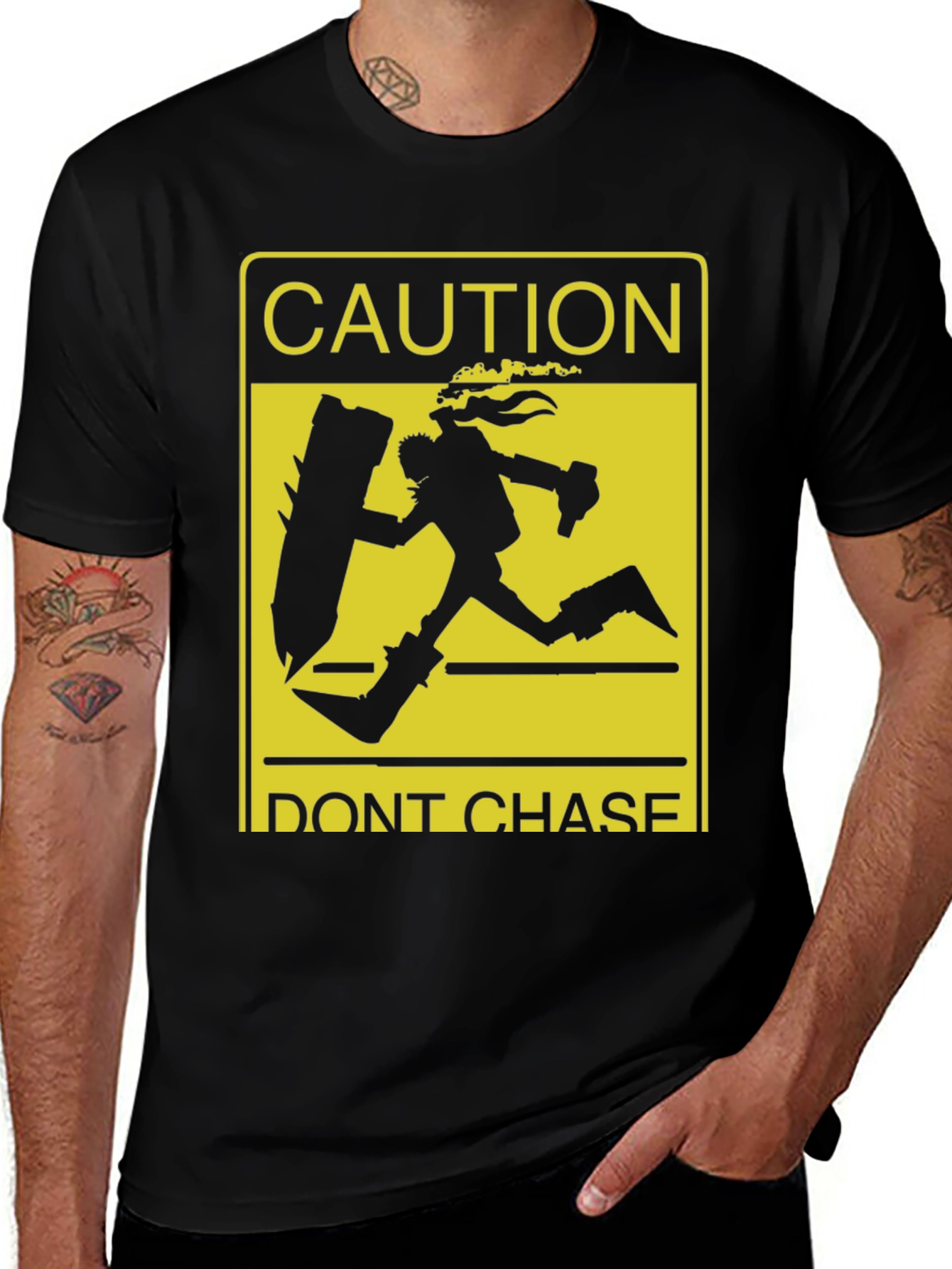 Caution Dont Chase Graphic T-Shirt