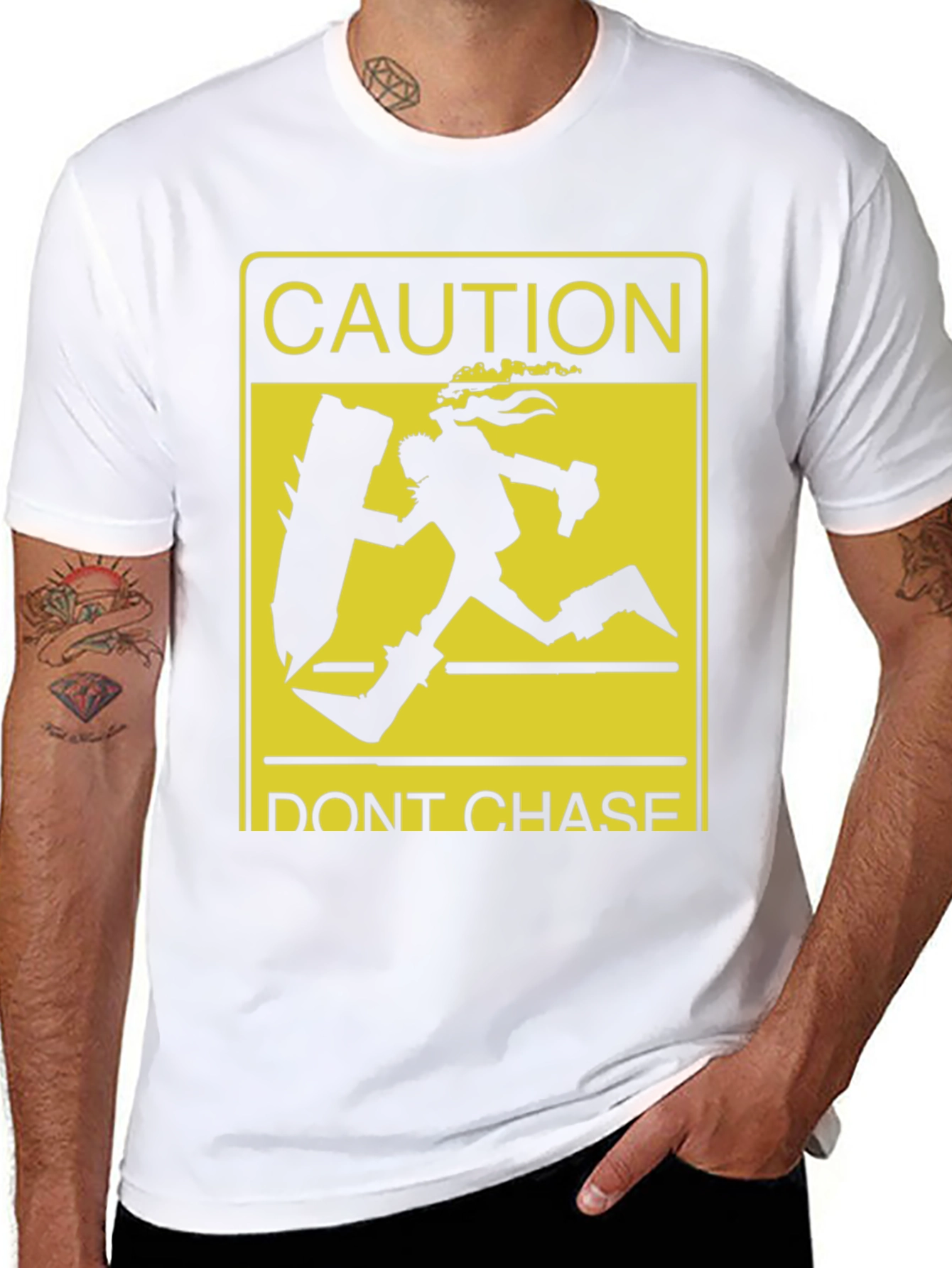 Caution Dont Chase Graphic T-Shirt
