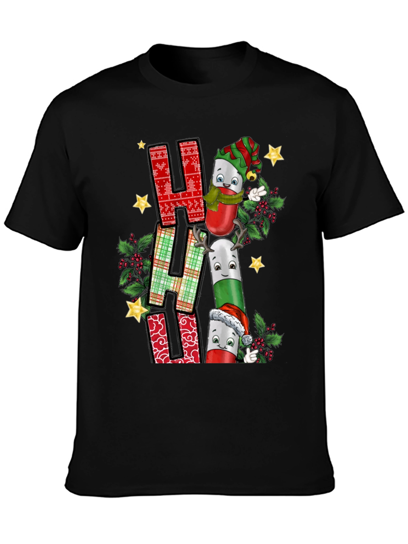 Festive HA HA HA Pills Christmas Graphic Tee