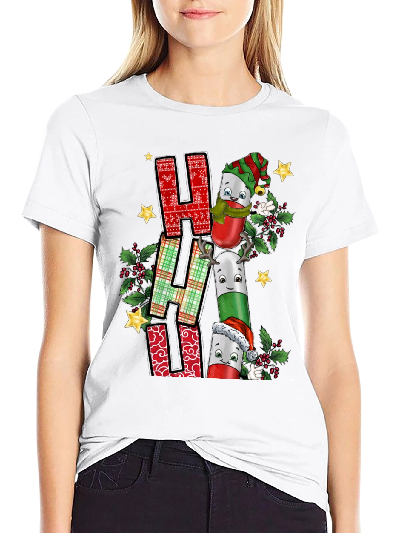 Festive HA HA HA Pills Christmas Graphic Tee