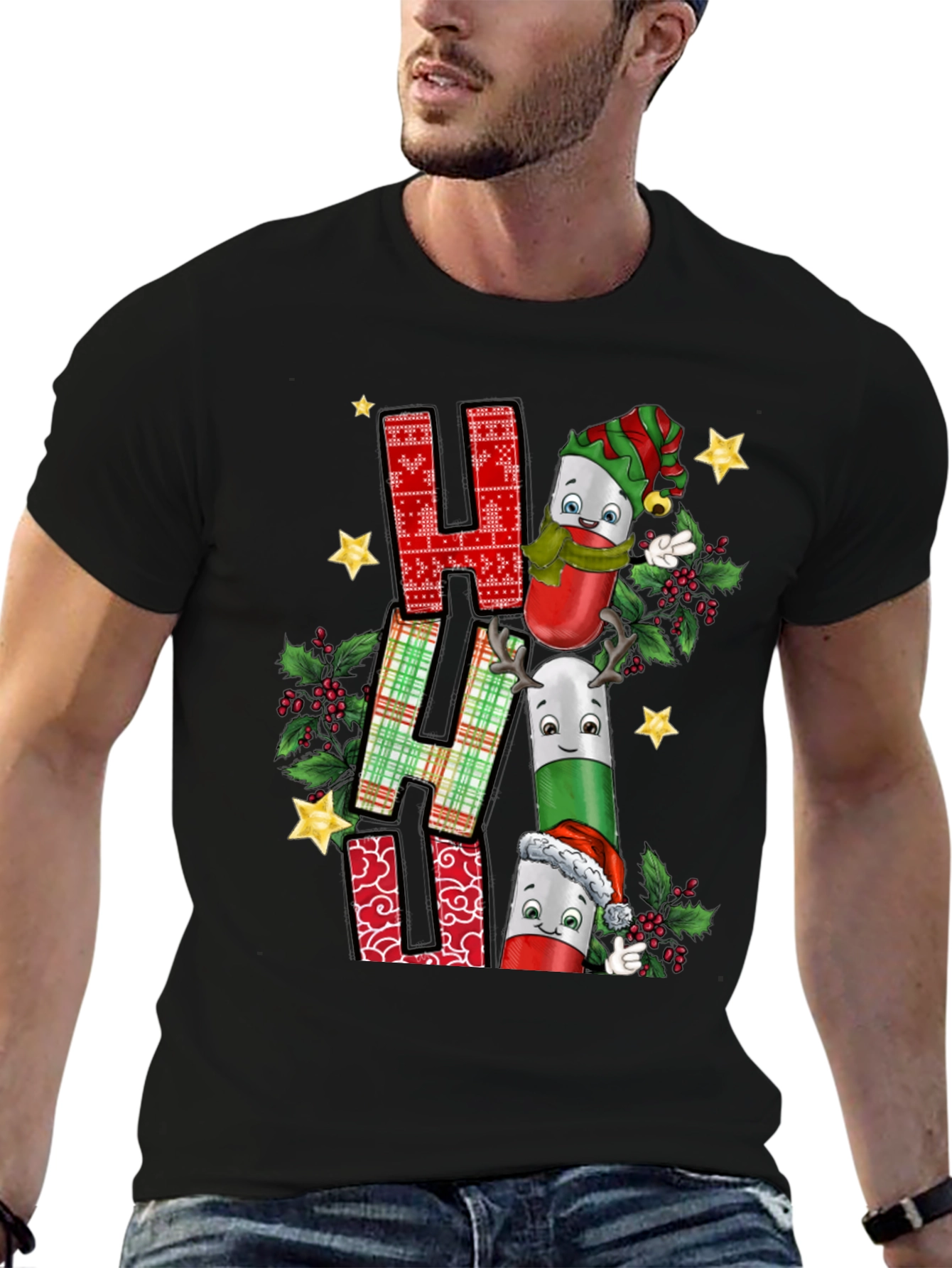 Festive HA HA HA Pills Christmas Graphic Tee