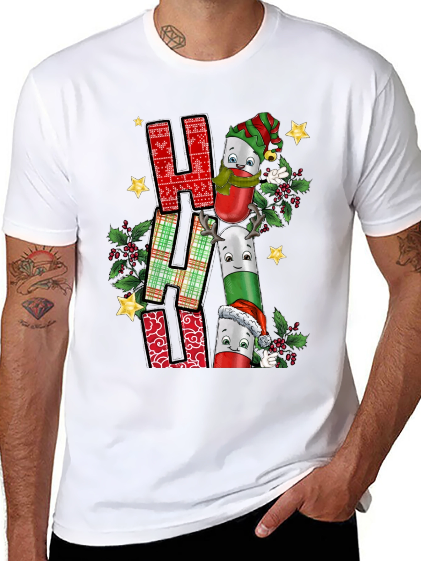 Festive HA HA HA Pills Christmas Graphic Tee