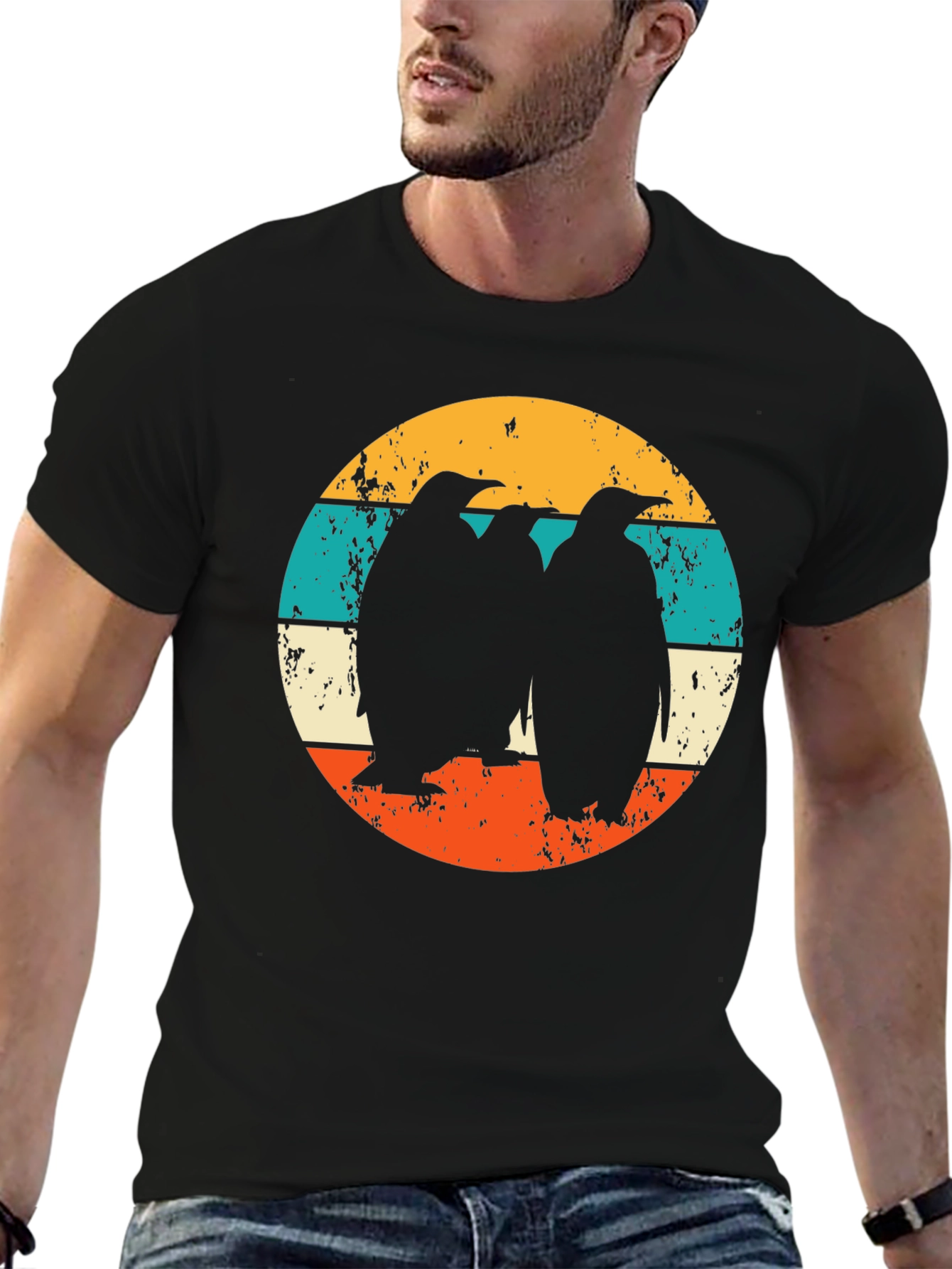 Retro Penguin T-Shirt - Cool Graphic Tee