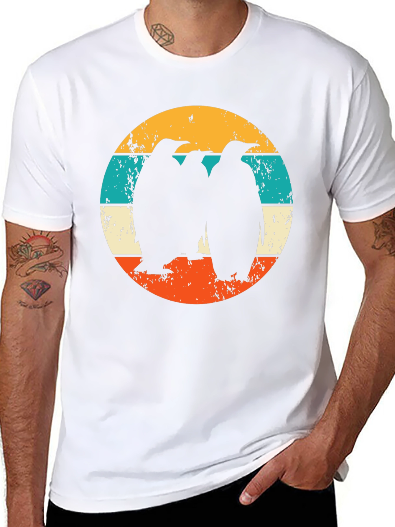 Retro Penguin T-Shirt - Cool Graphic Tee