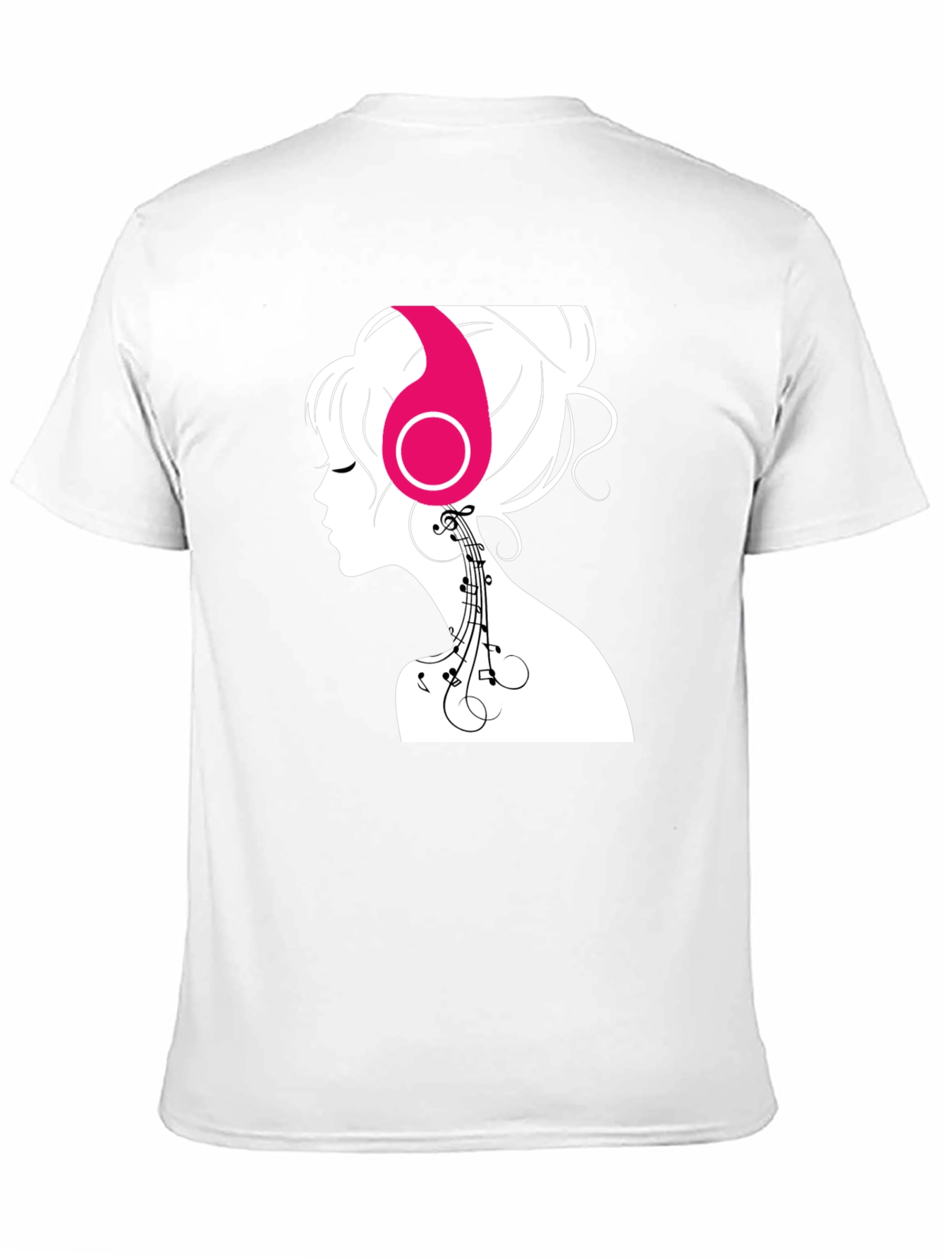 Silhouette Music Lover Tee - Stylish Black Graphic T-Shirt
