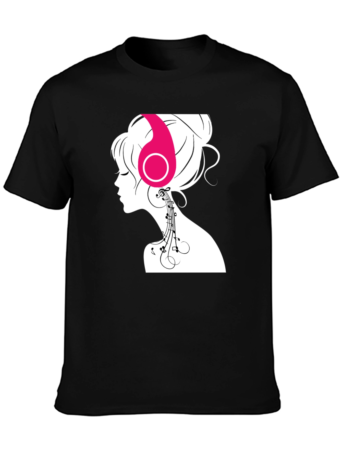 Silhouette Music Lover Tee - Stylish Black Graphic T-Shirt