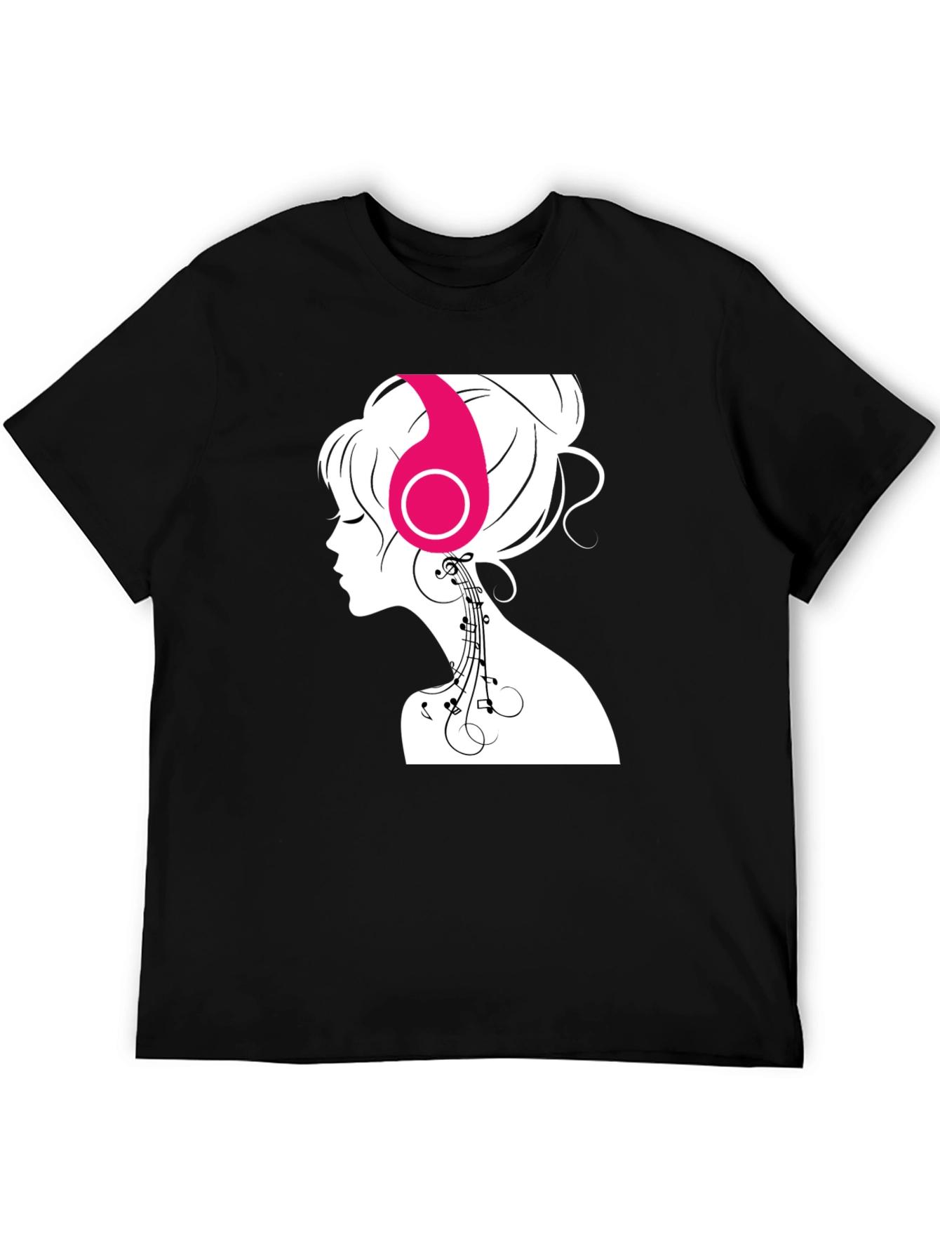 Silhouette Music Lover Tee - Stylish Black Graphic T-Shirt