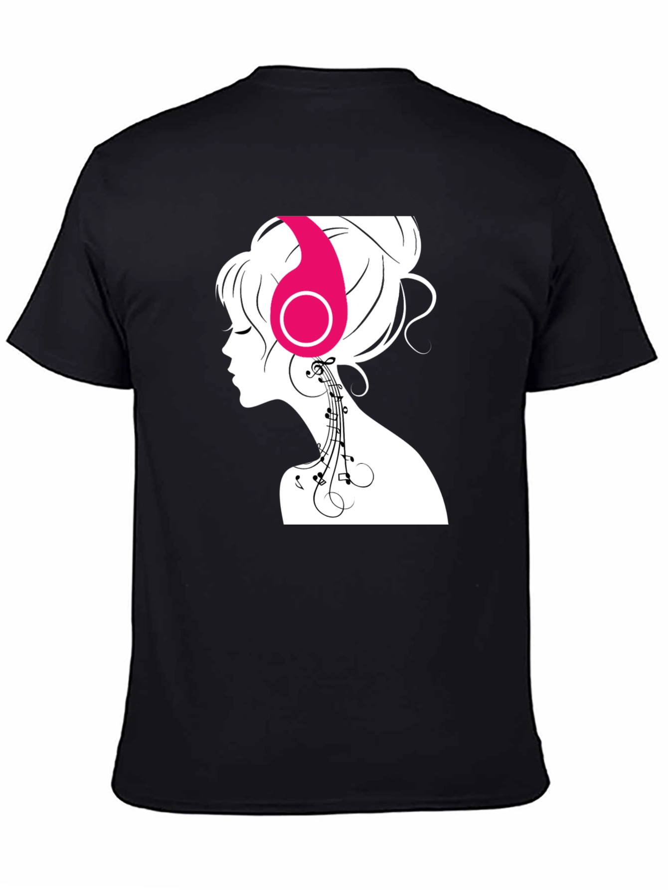 Silhouette Music Lover Tee - Stylish Black Graphic T-Shirt