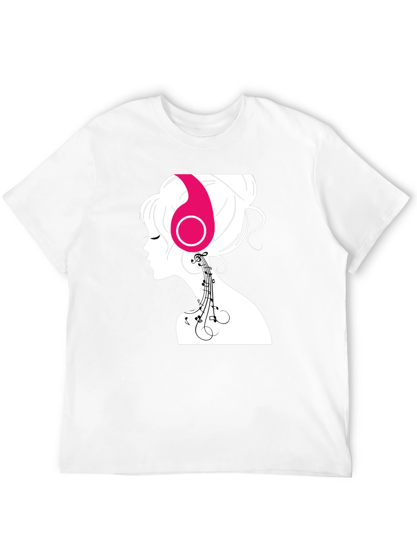 Silhouette Music Lover Tee - Stylish Black Graphic T-Shirt