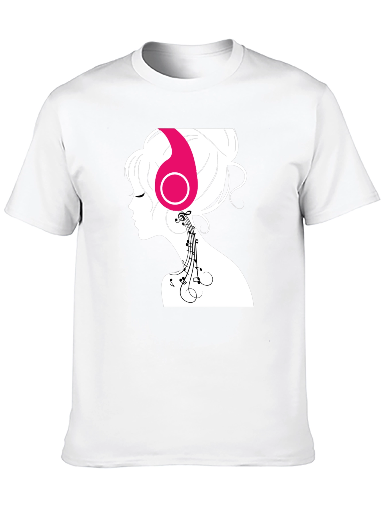 Silhouette Music Lover Tee - Stylish Black Graphic T-Shirt