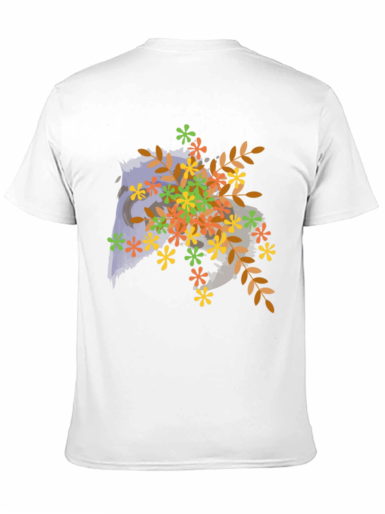 Floral Owl Graphic Tee - Mens Black T-Shirt
