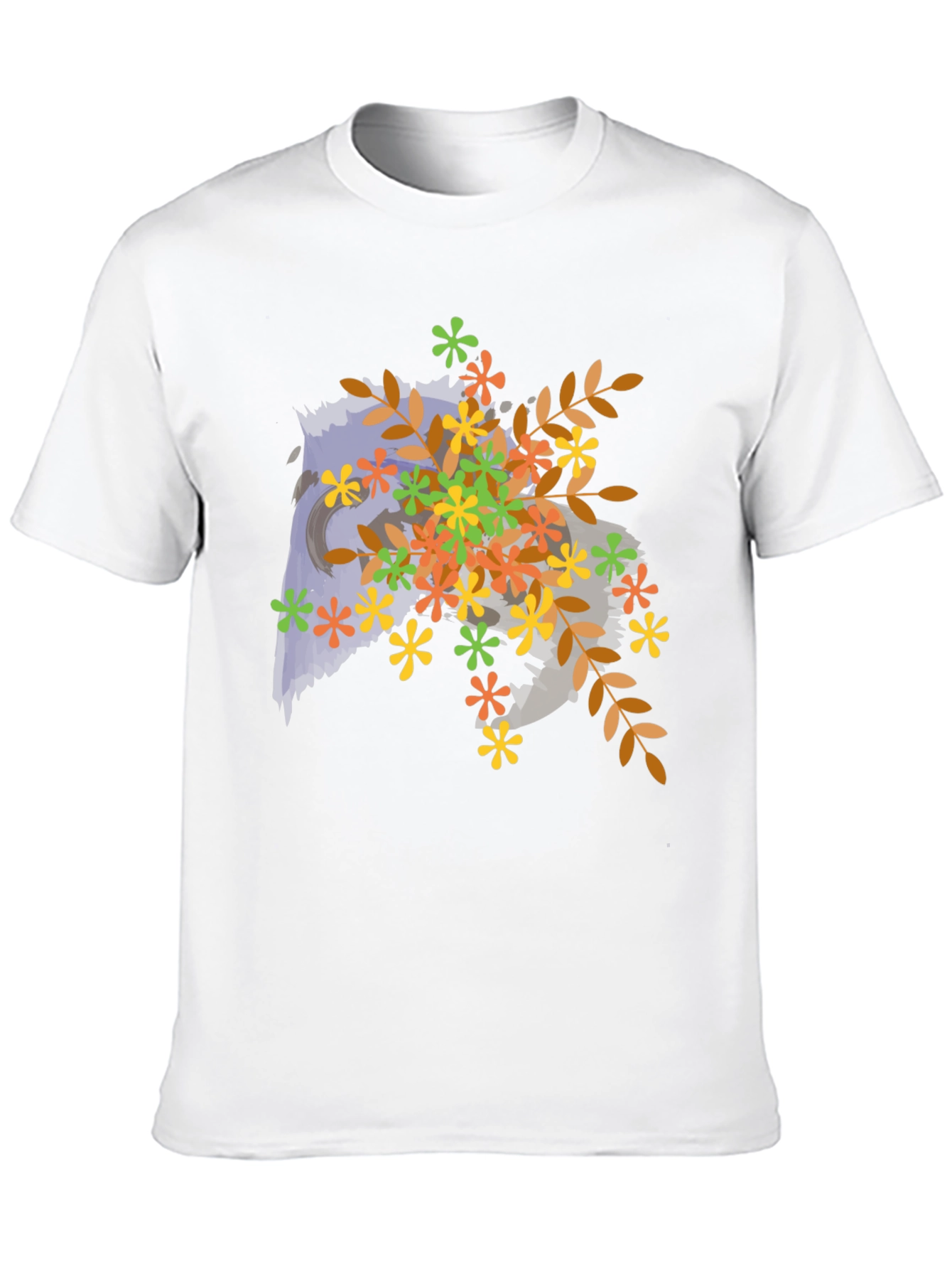Floral Owl Graphic Tee - Mens Black T-Shirt