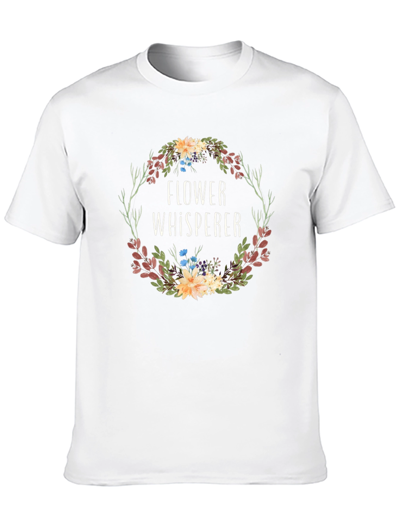 Flower Whisperer Graphic Tee - Botanical Wreath Design