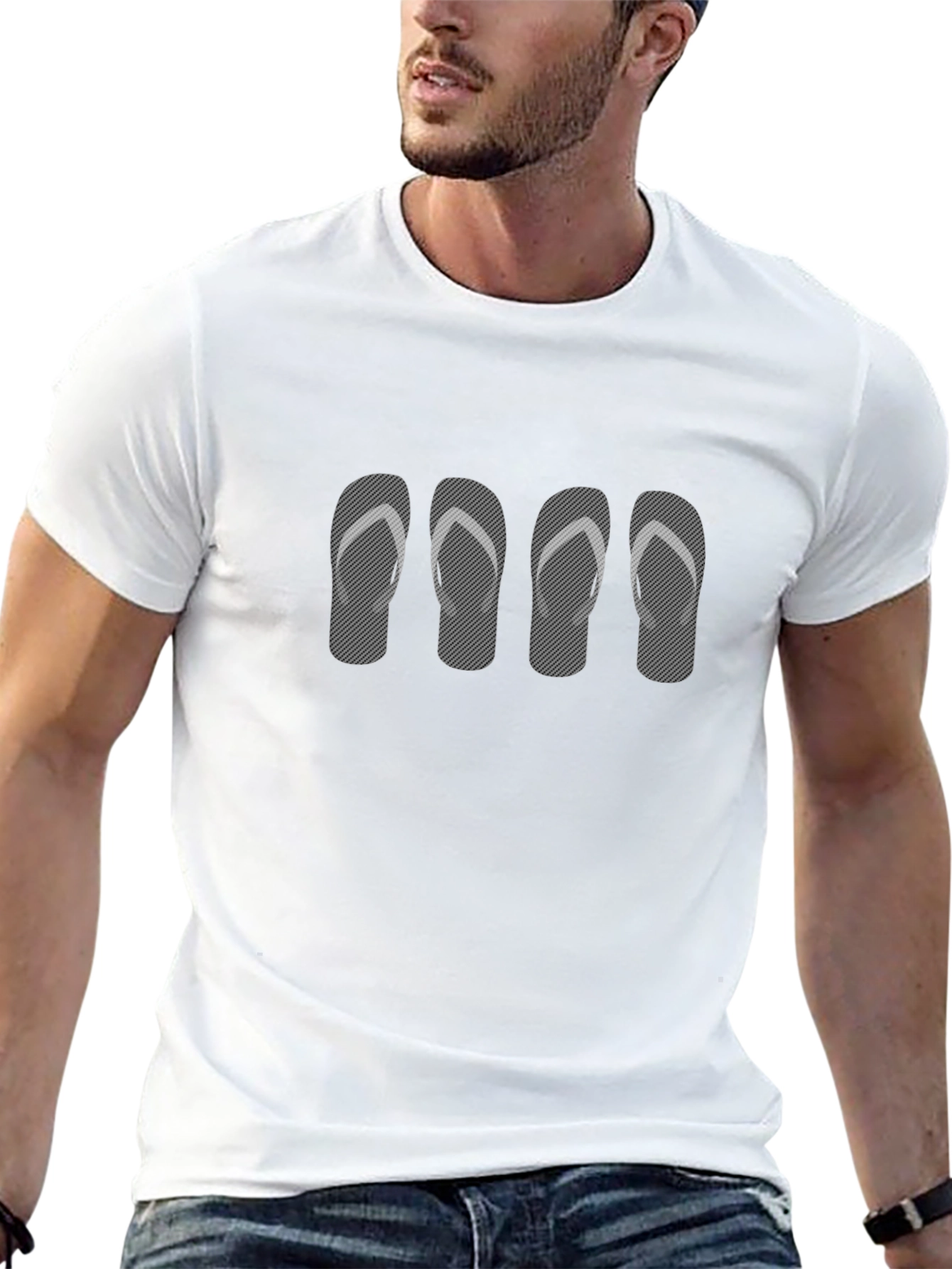 Flip Flop Graphic Tee - Mens Black Casual Shirt