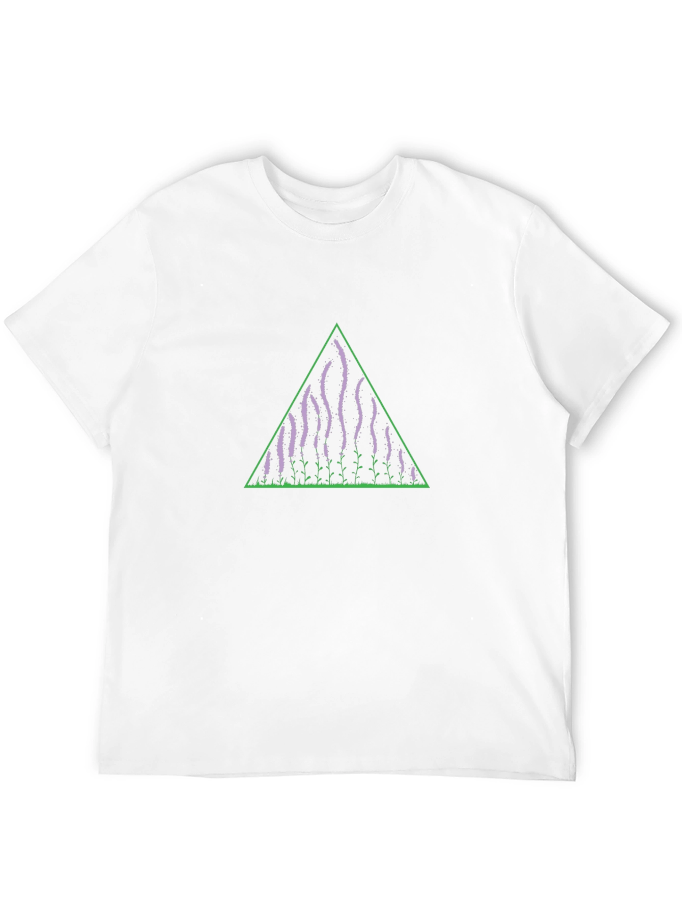Lavender Field Triangle T-Shirt - Modern Graphic Tee