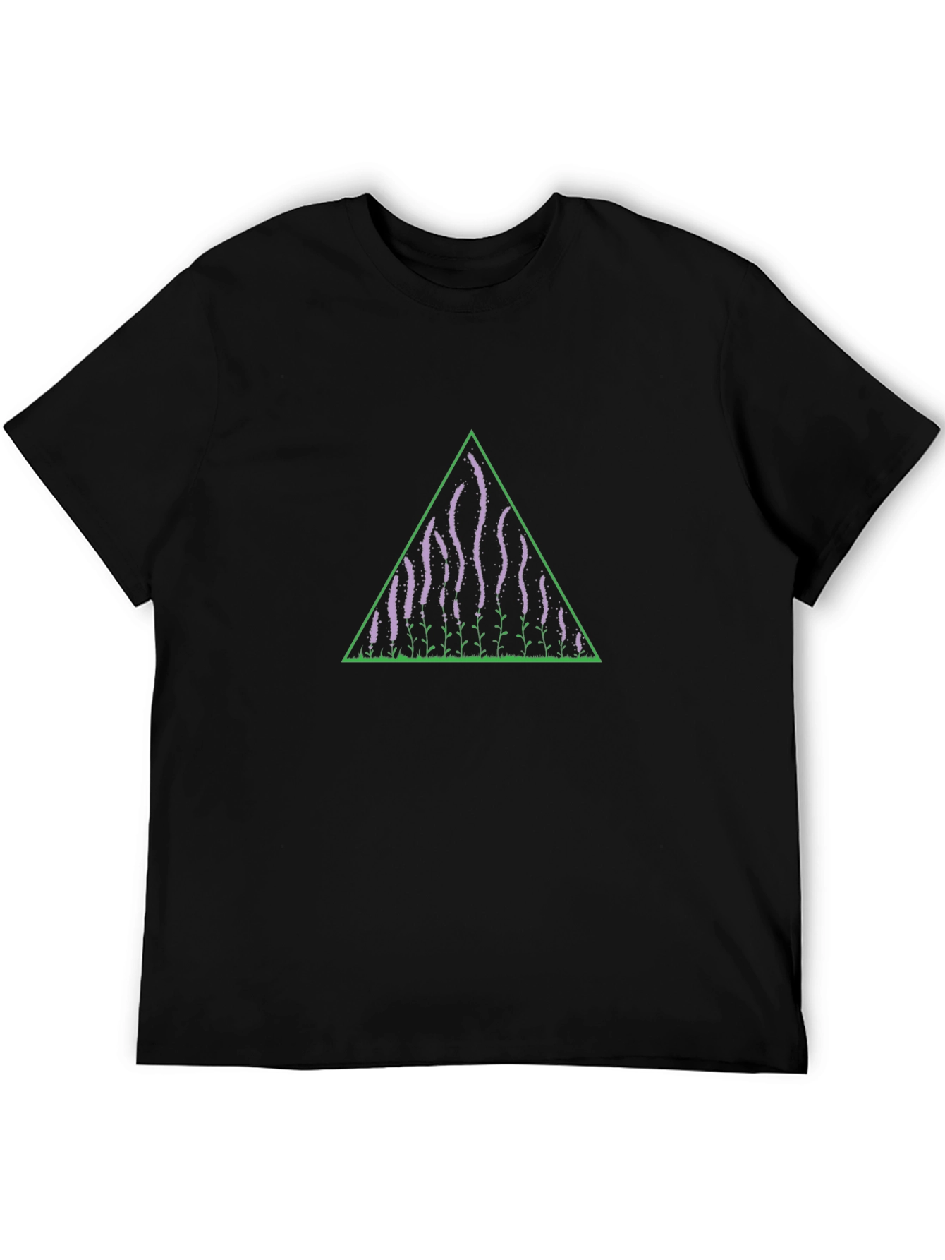 Lavender Field Triangle T-Shirt - Modern Graphic Tee