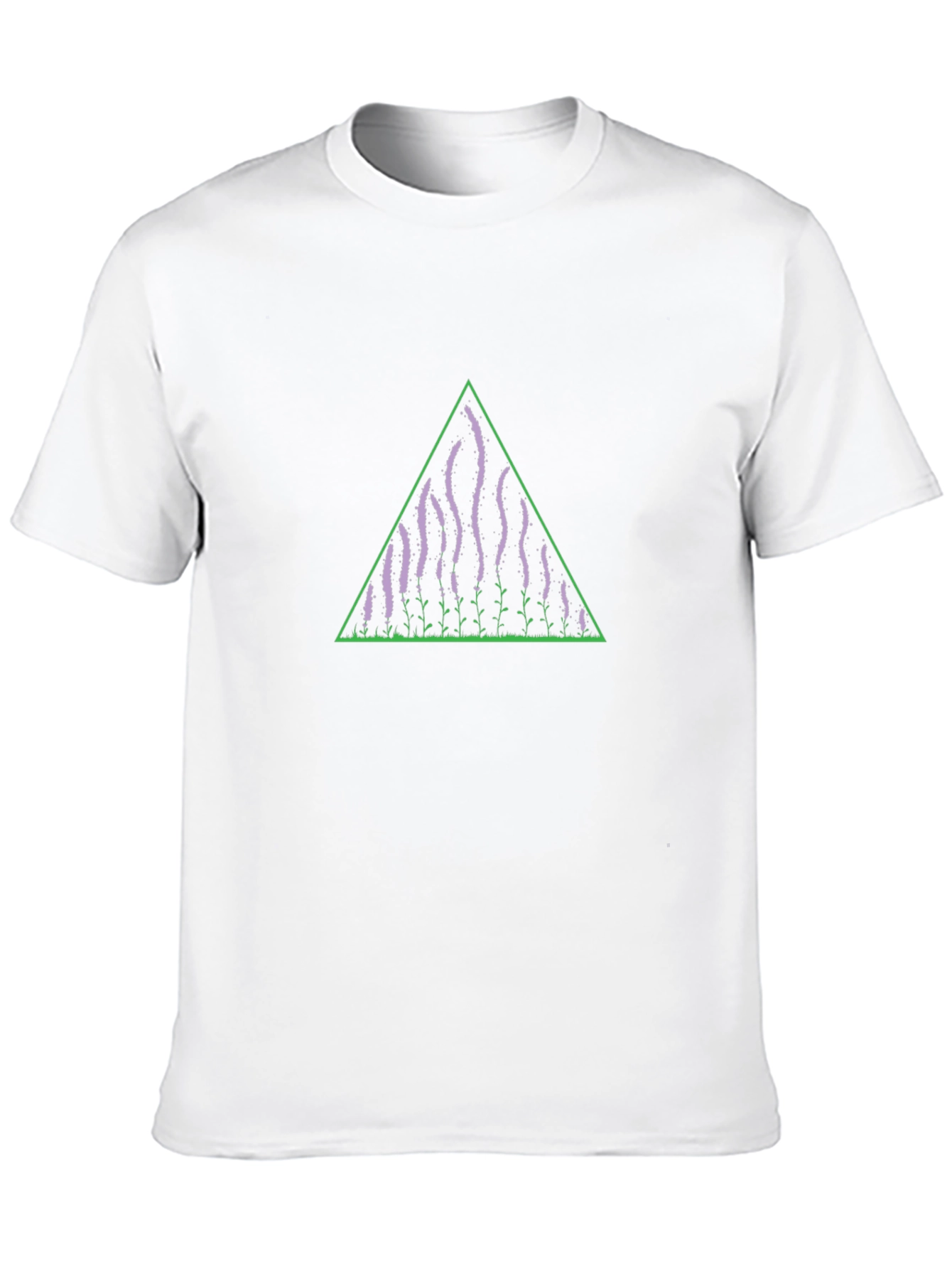 Lavender Field Triangle T-Shirt - Modern Graphic Tee