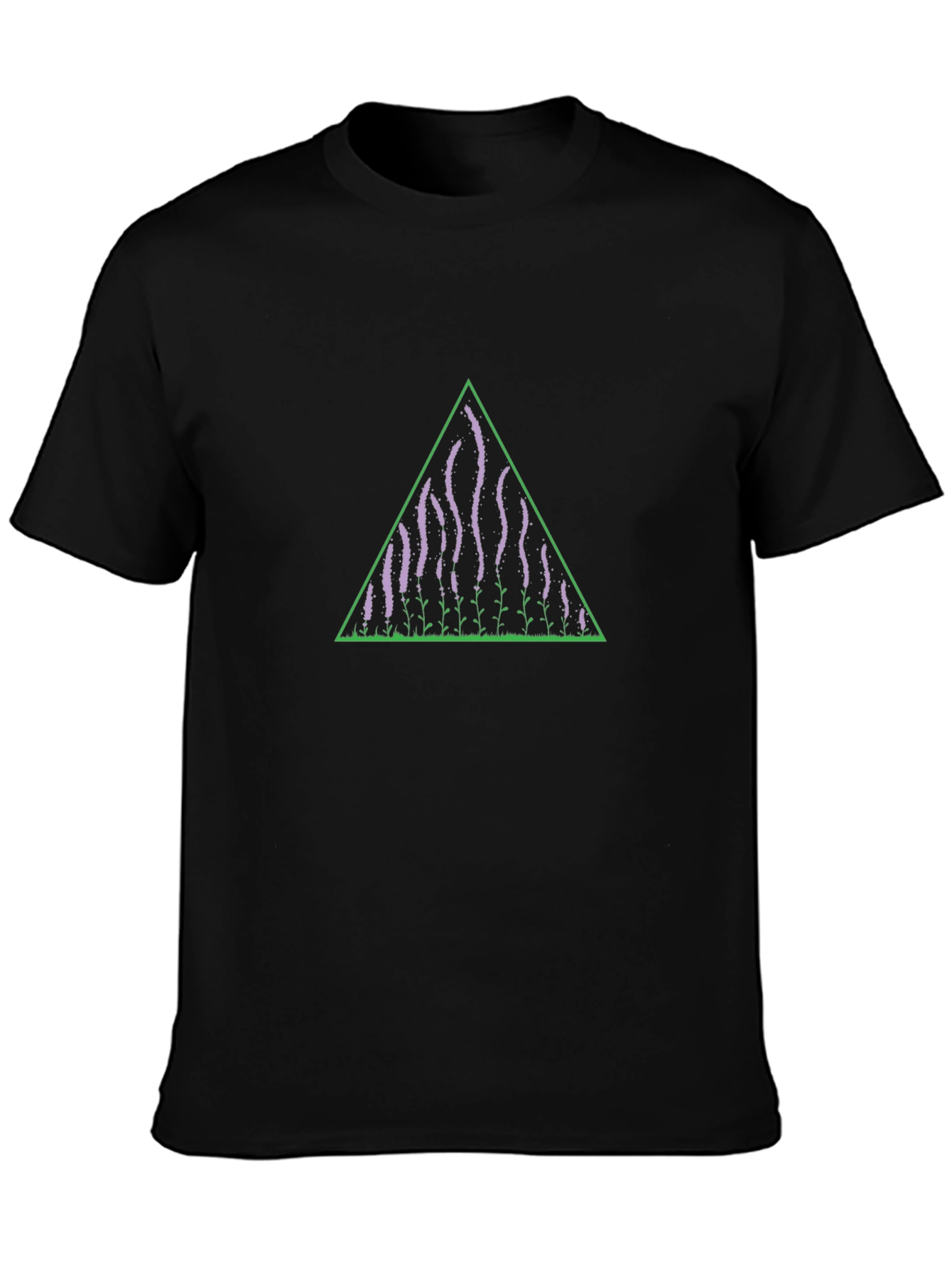 Lavender Field Triangle T-Shirt - Modern Graphic Tee