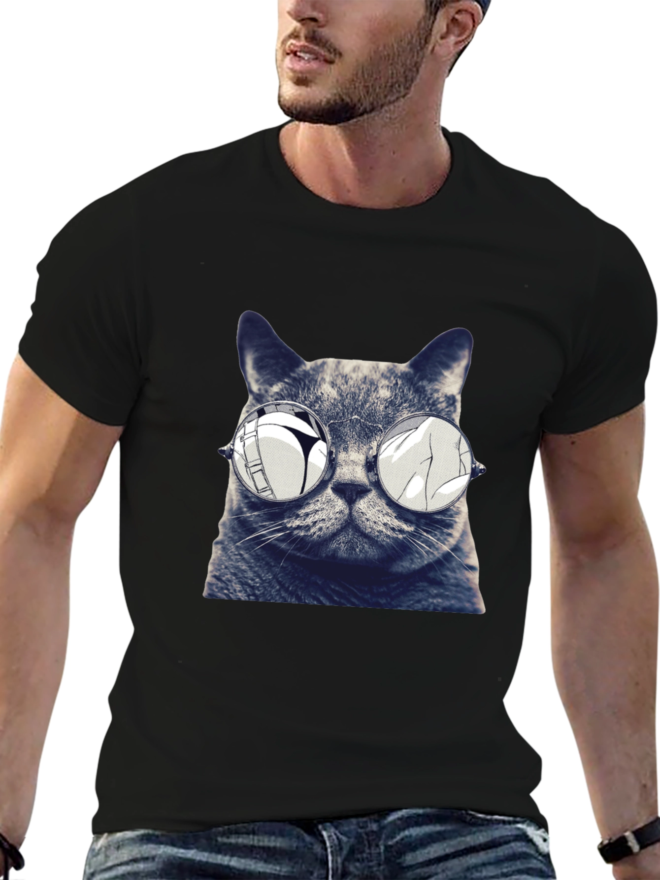 Cool Cat Tee - Reflective Sunglasses