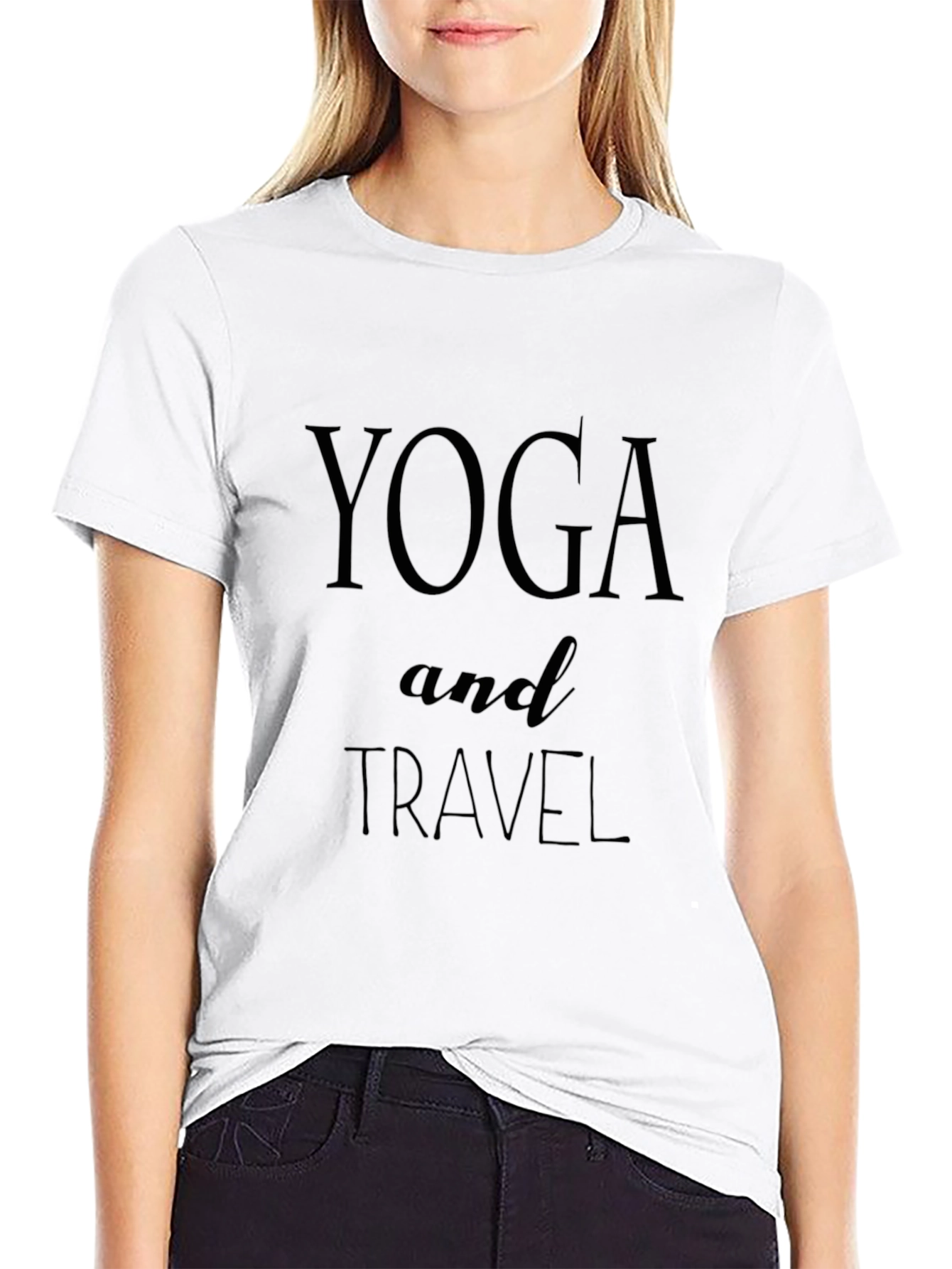 Yoga and Travel Graphic Tee - Unisex Black T-Shirt