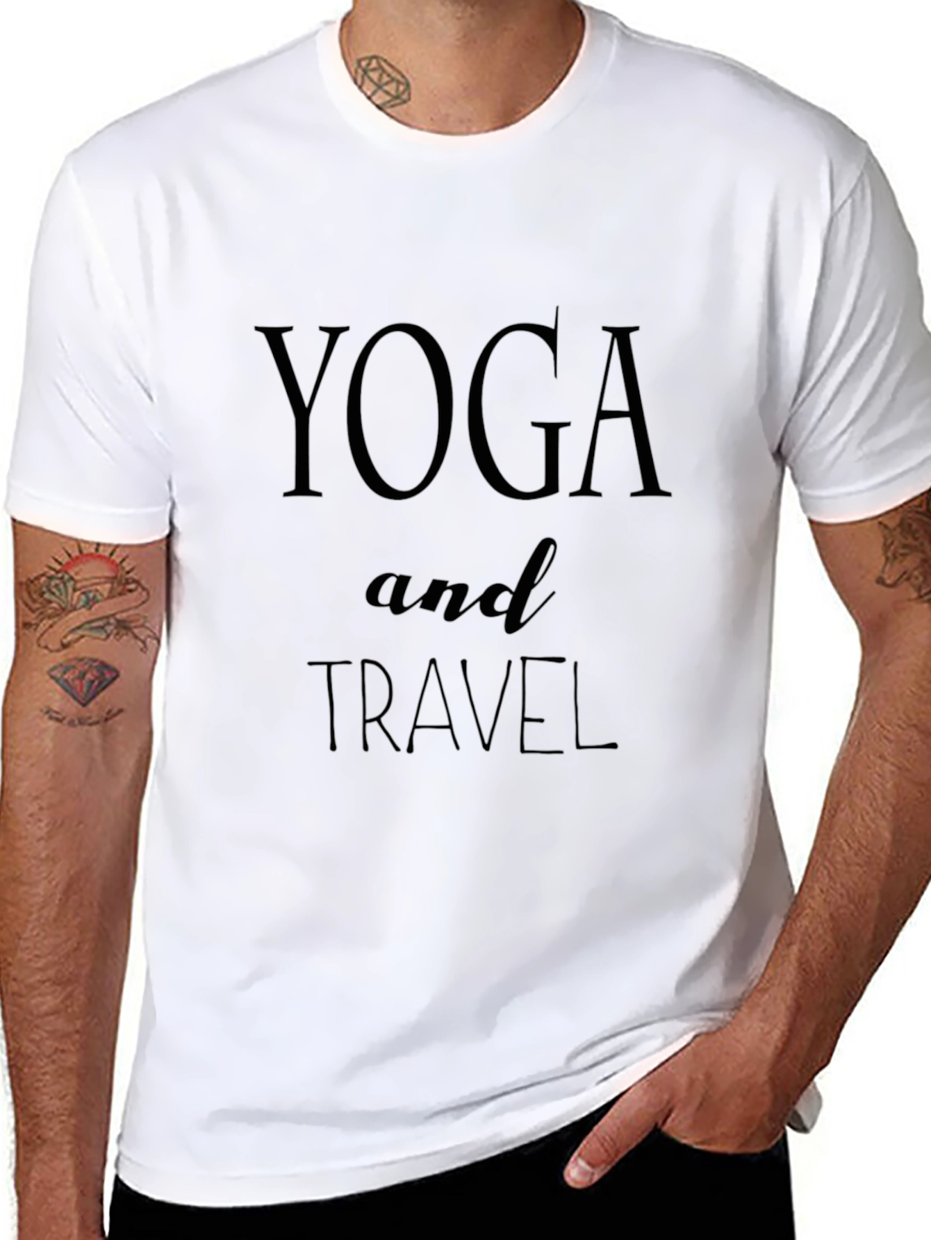 Yoga and Travel Graphic Tee - Unisex Black T-Shirt