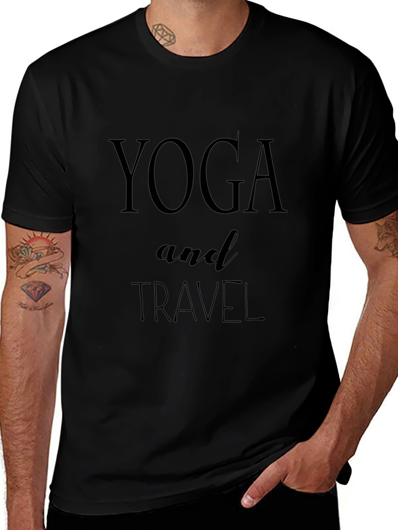 Yoga and Travel Graphic Tee - Unisex Black T-Shirt