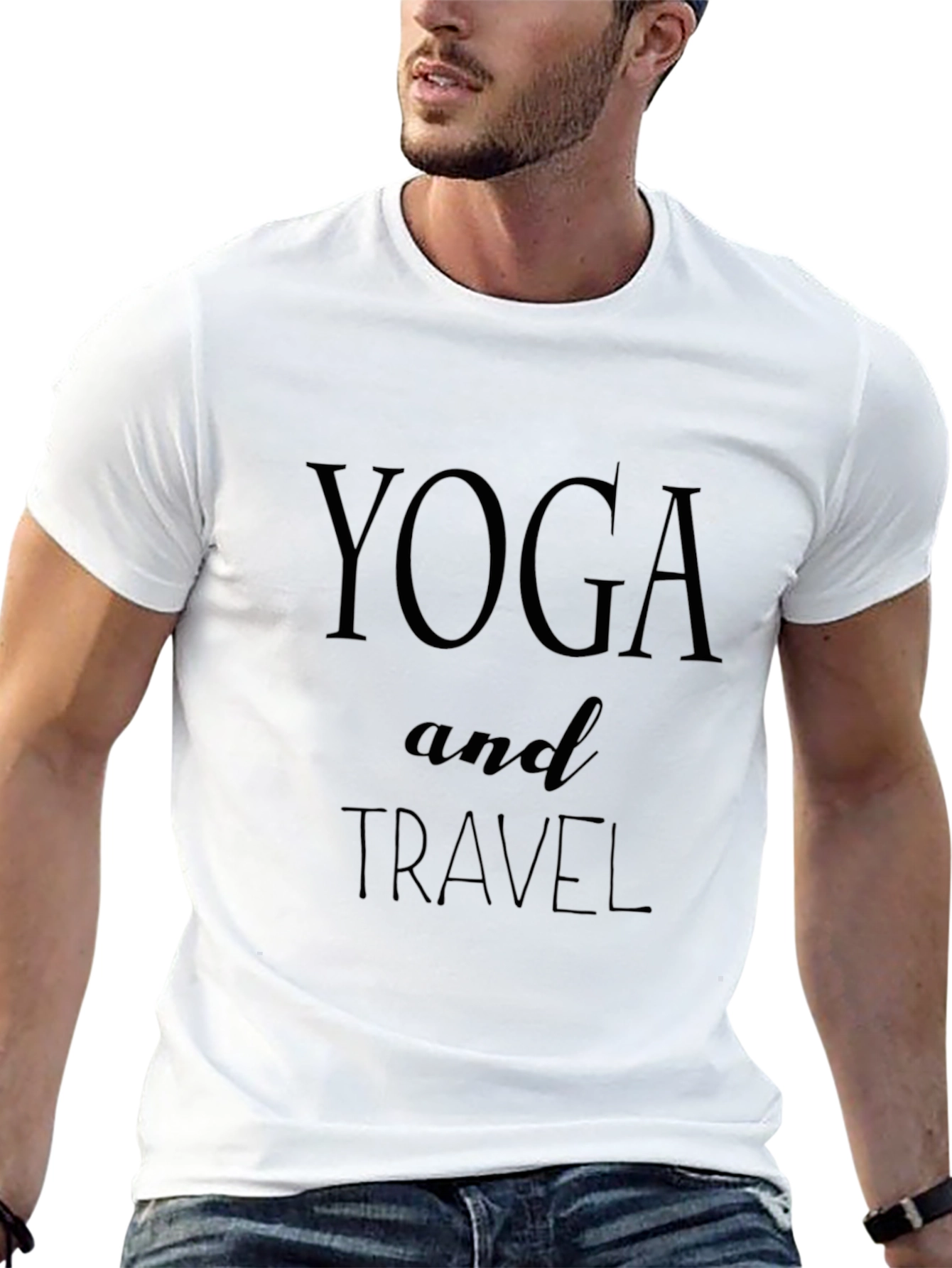 Yoga and Travel Graphic Tee - Unisex Black T-Shirt