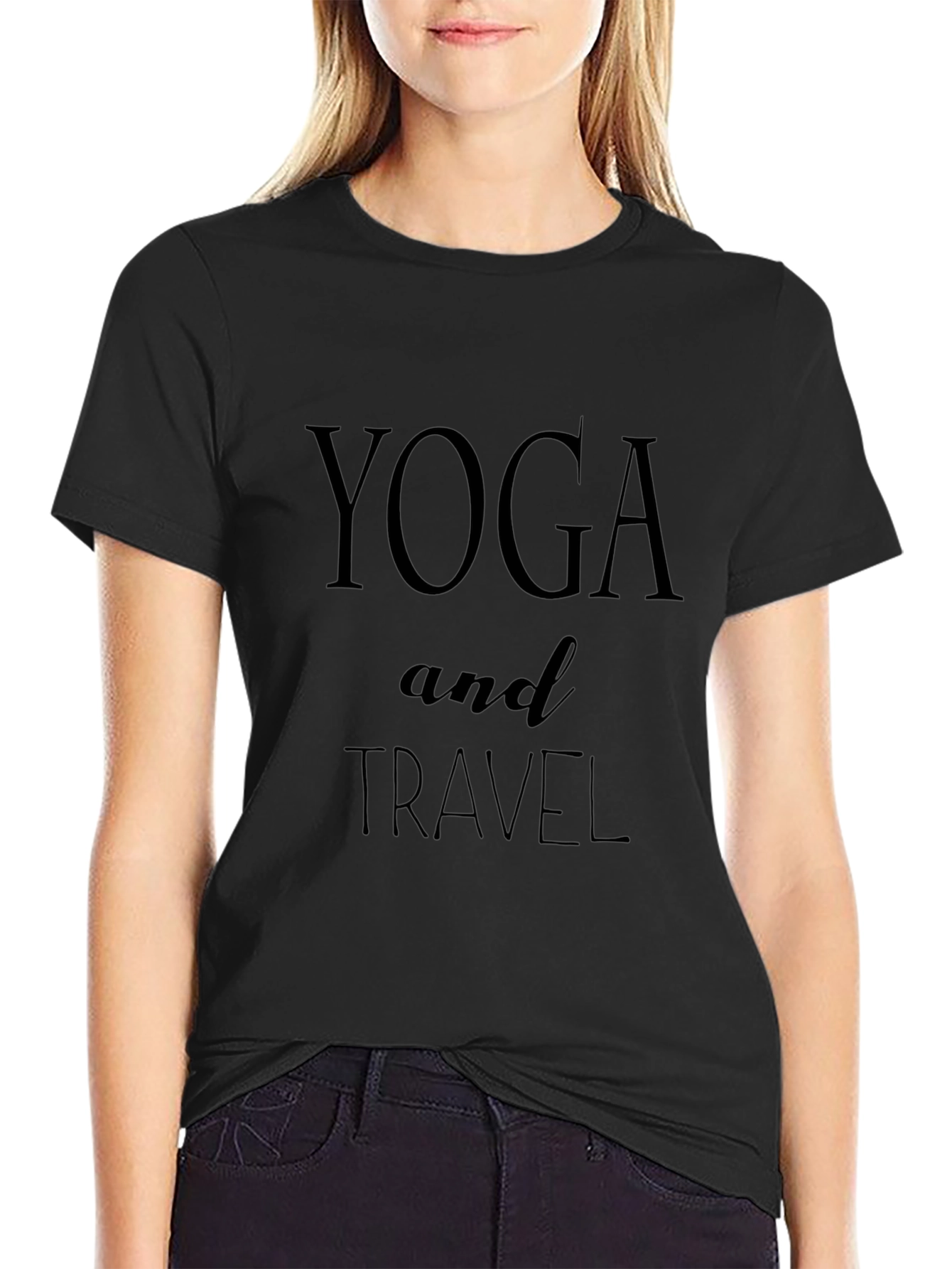 Yoga and Travel Graphic Tee - Unisex Black T-Shirt