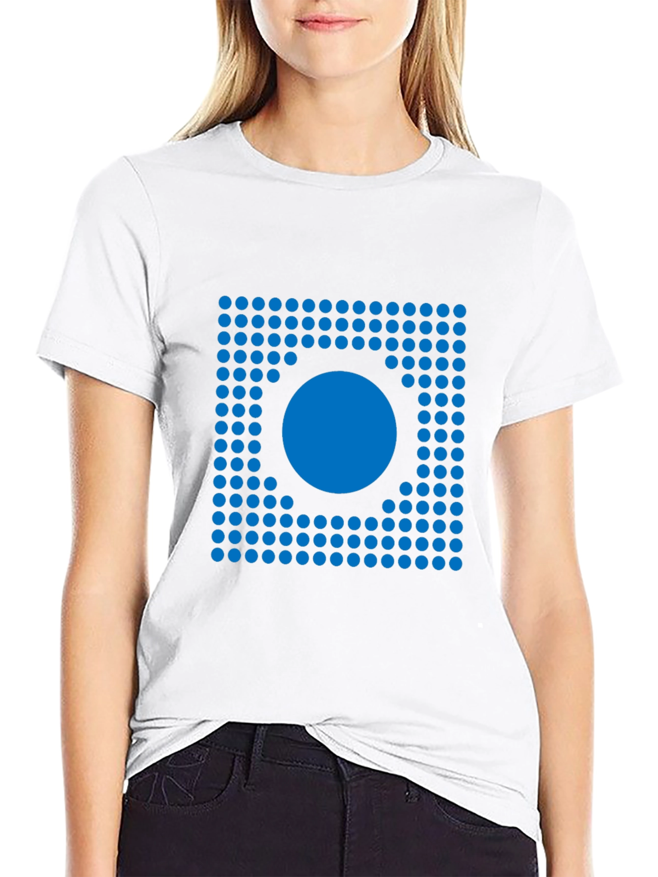 Abstract Circle Graphic Print Black T-Shirt