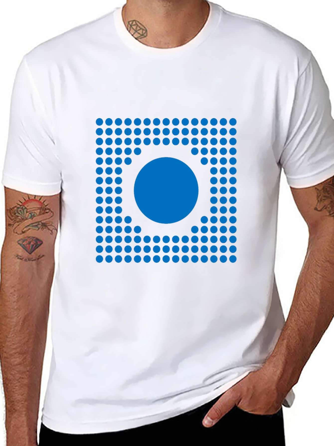 Abstract Circle Graphic Print Black T-Shirt