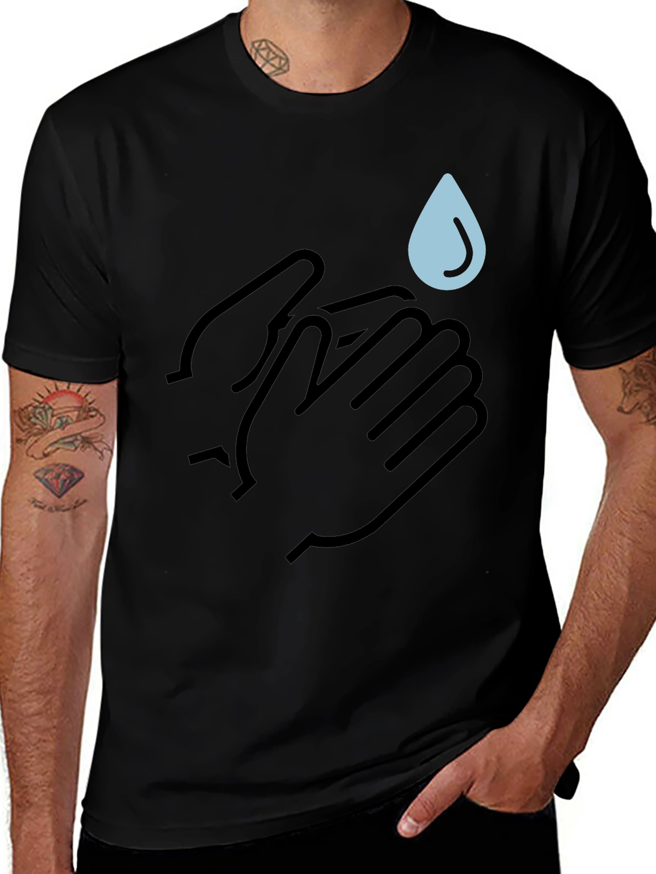 Wash Your Hands Black Tee