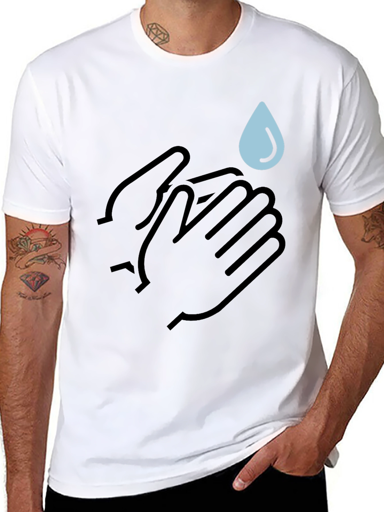 Wash Your Hands Black Tee