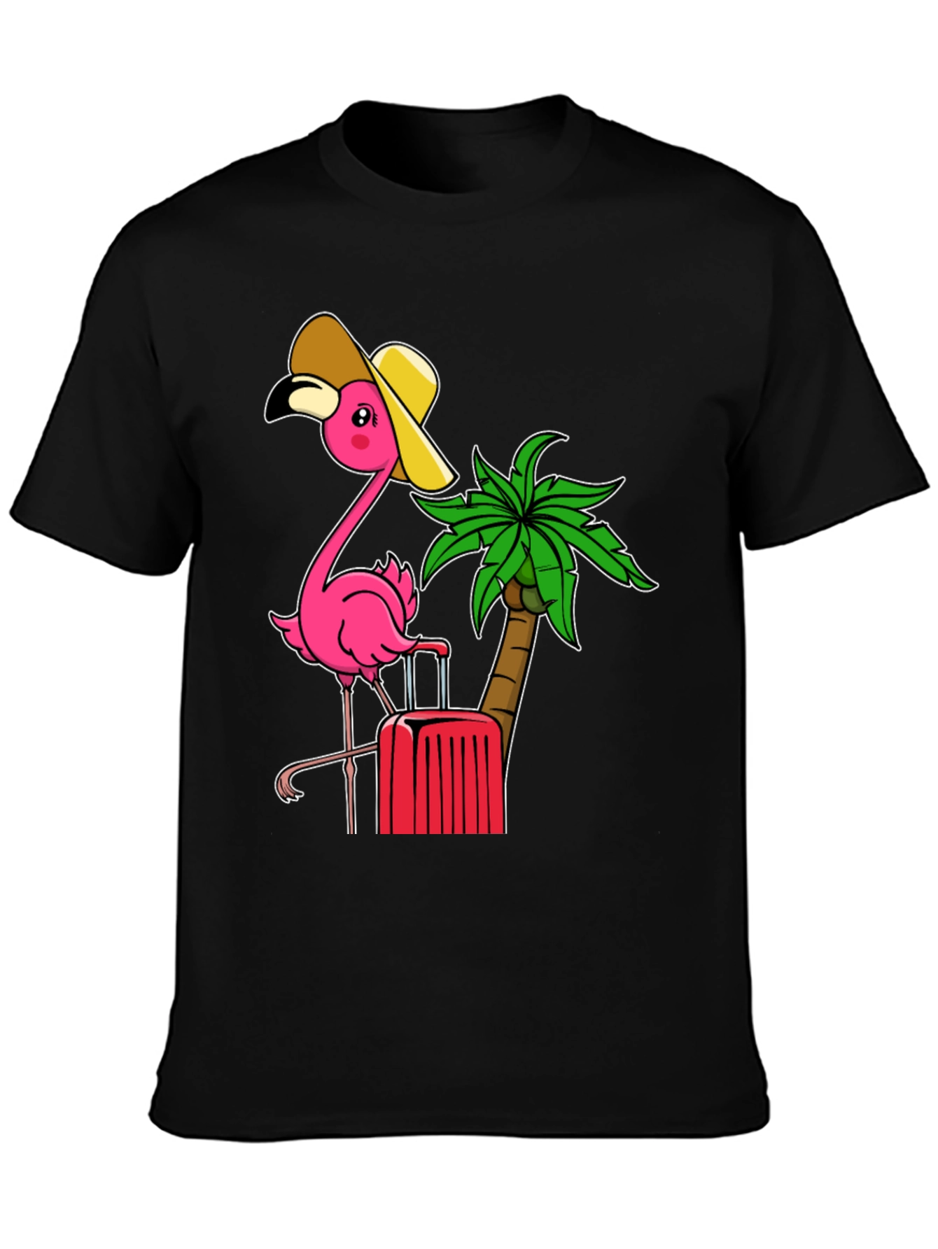Tropical Flamingo Vacation Graphic Tee