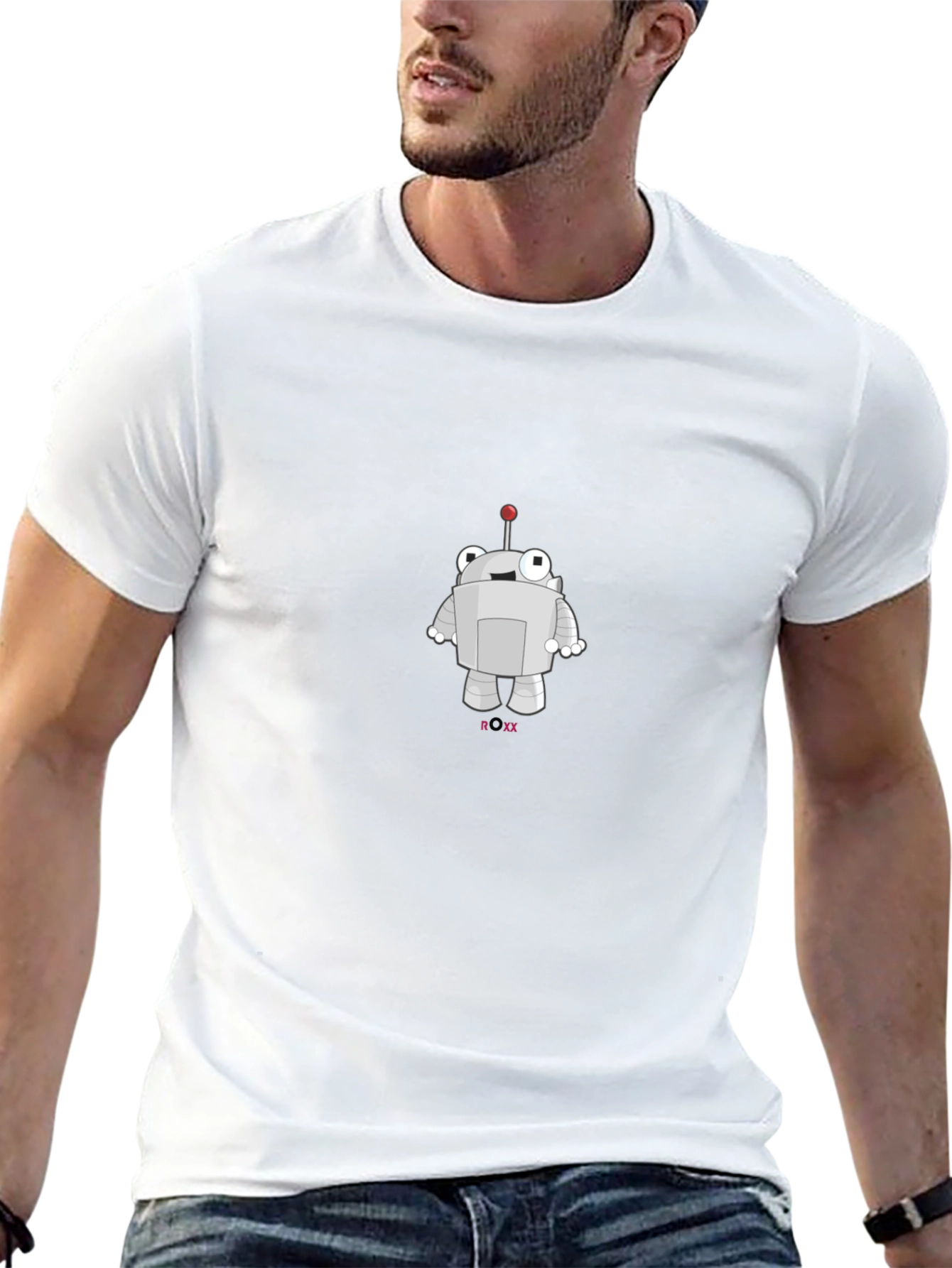 Robot Graphic Tee - Black Casual T-Shirt