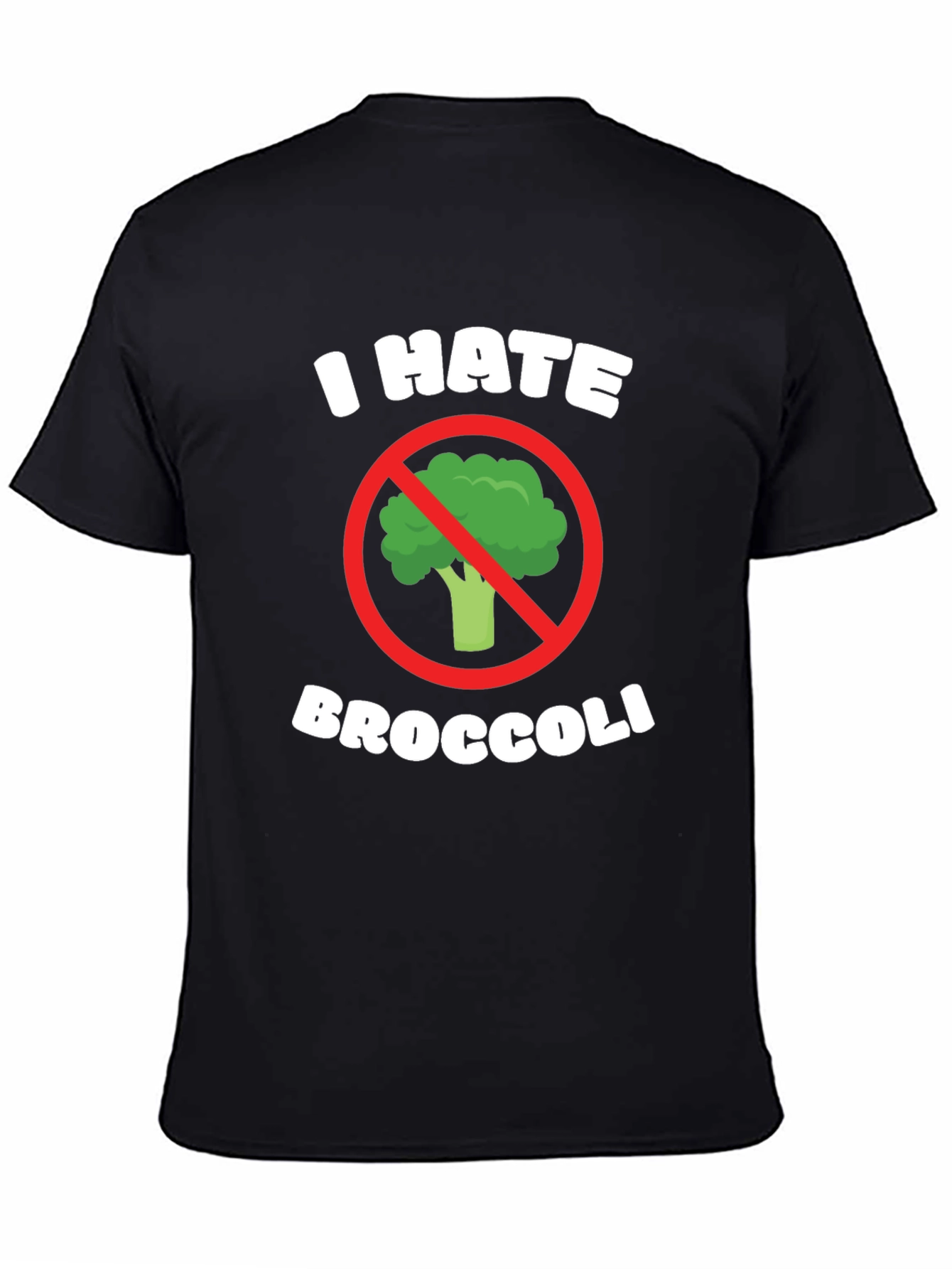 I Hate Broccoli Graphic Tee - Black T-Shirt