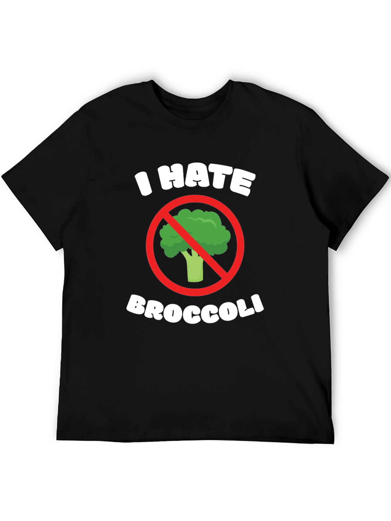 I Hate Broccoli Graphic Tee - Black T-Shirt