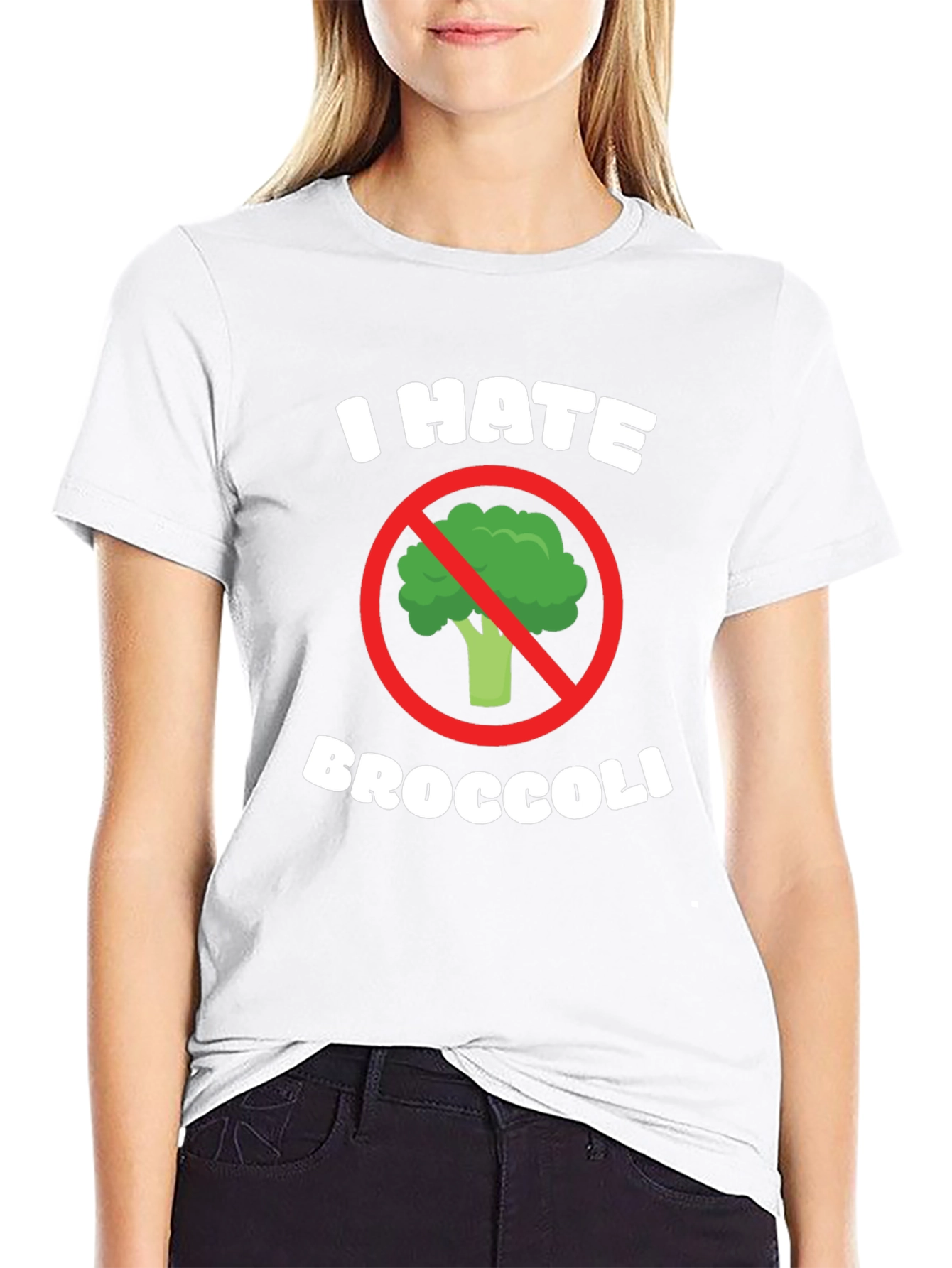 I Hate Broccoli Graphic Tee - Black T-Shirt