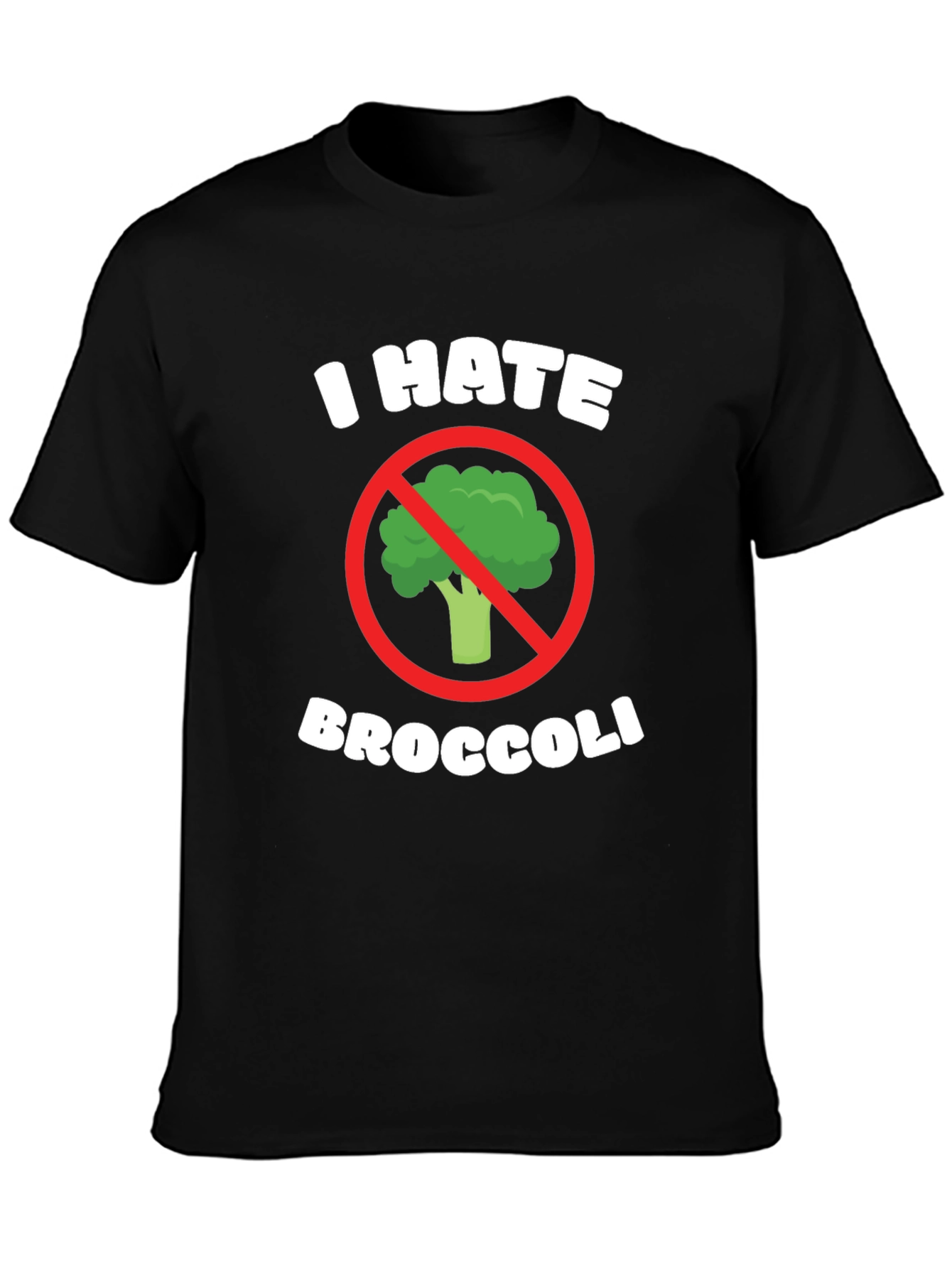 I Hate Broccoli Graphic Tee - Black T-Shirt